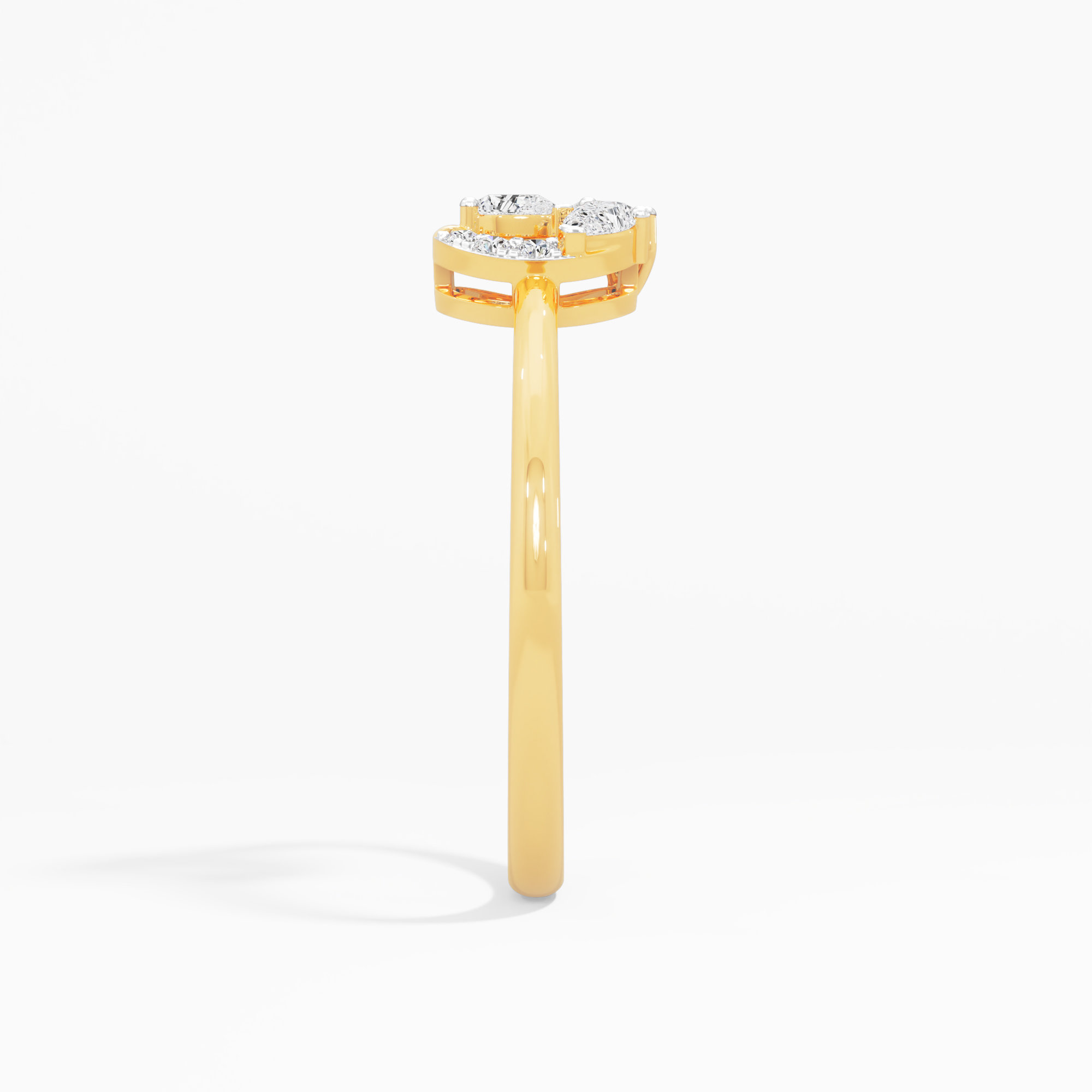 Dewdrop Cascade Cluster Ring in 9KT Yellow Gold (Diamond Quality: FG-VVS VS)