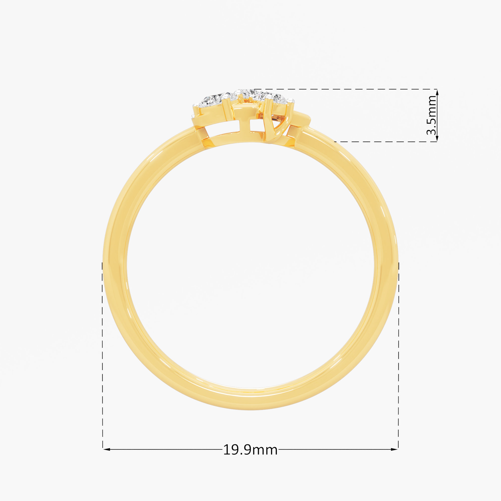 Dewdrop Cascade Cluster Ring in 9KT Yellow Gold (Diamond Quality: FG-VVS VS)