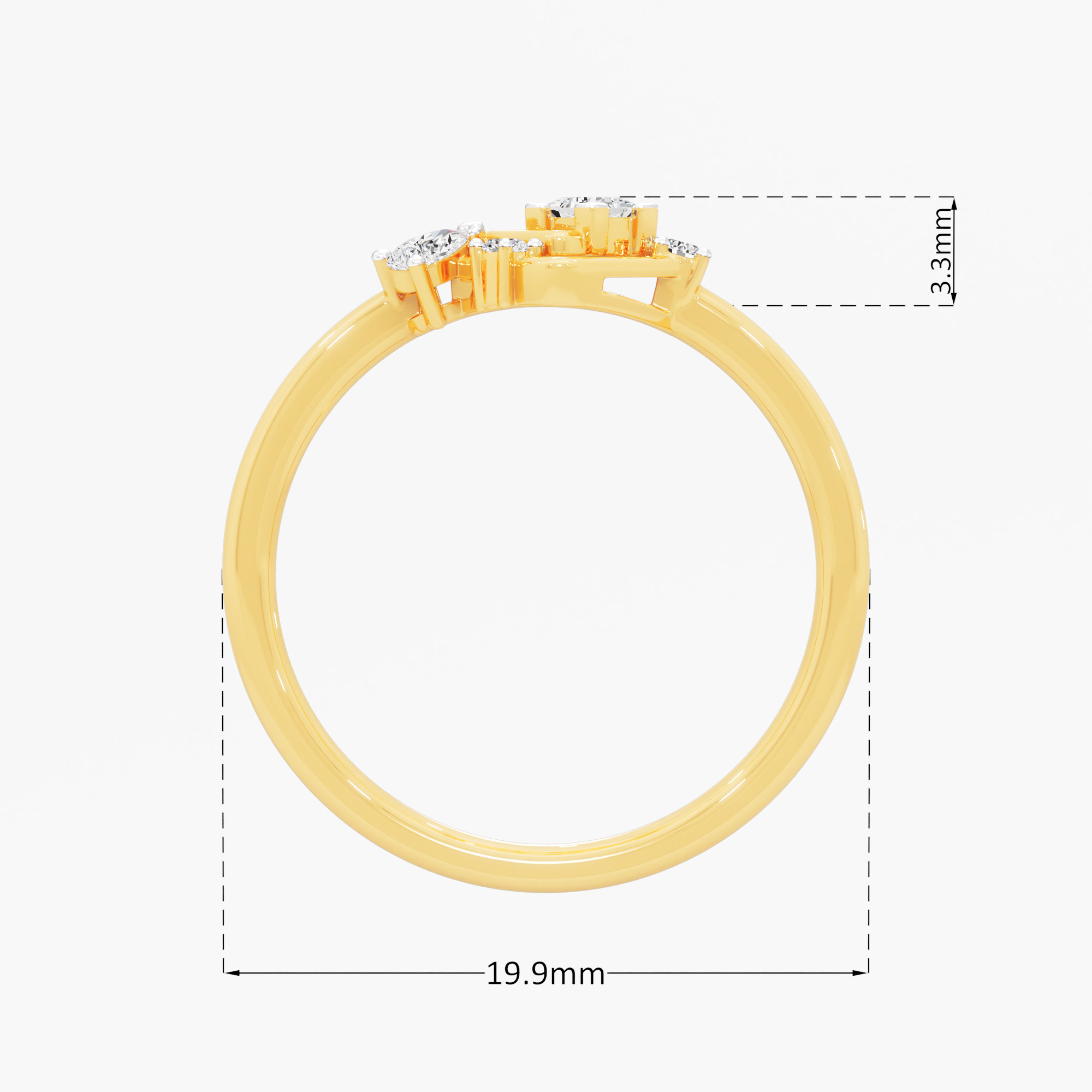 Stellar Grid Cocktail Ring in 9KT Yellow Gold (Diamond Quality: FG-VVS VS)