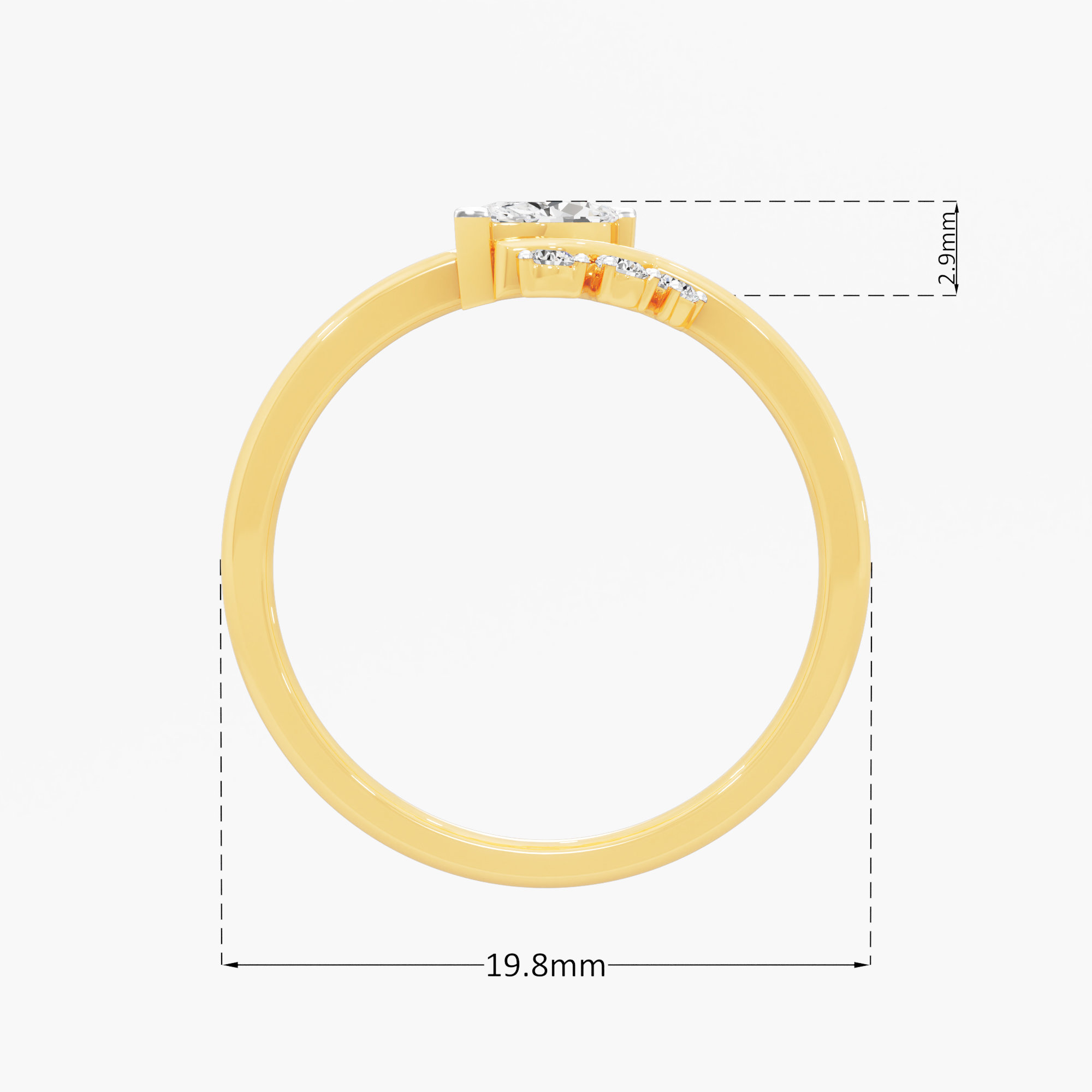 Marquise Orbit Diamond Ring in 9KT Yellow Gold (Diamond Quality: FG-VVS VS)