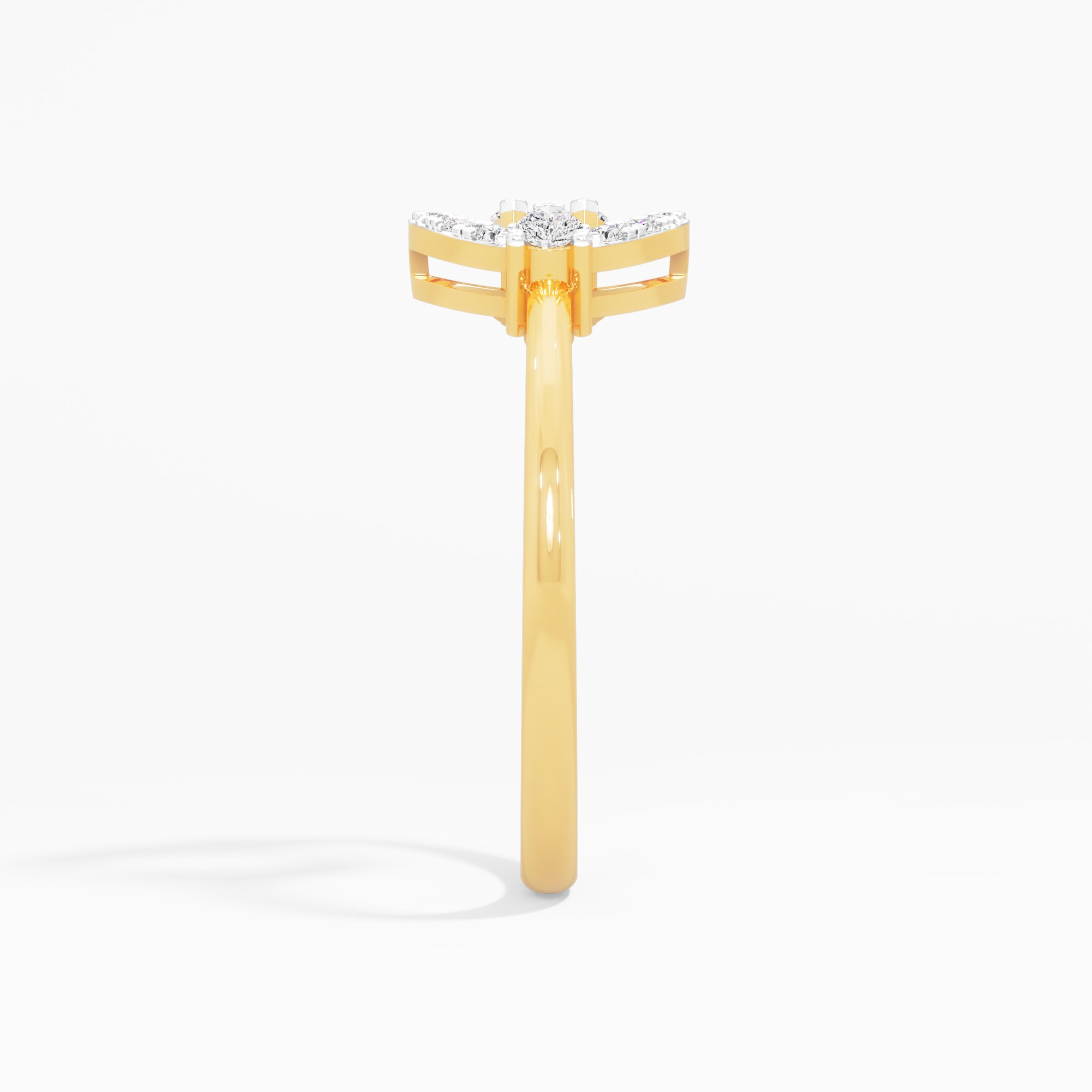 Stellar Arch Diamond Ring in 9KT Yellow Gold (Diamond Quality: FG-VVS VS)