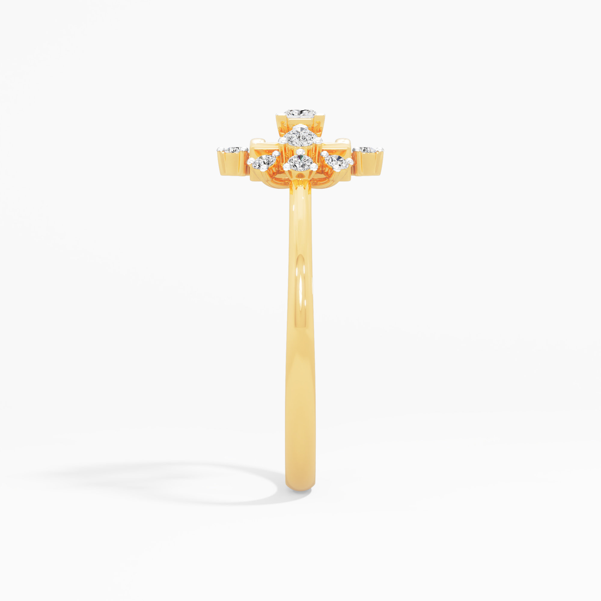 Squared Frost Diamond Ring in 9KT Yellow Gold (Diamond Quality: FG-VVS VS)