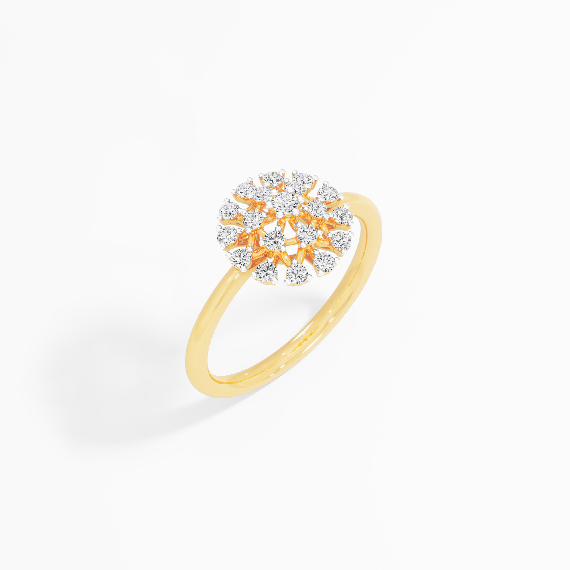 Celestial Burst Diamond Ring in 9KT Yellow Gold (Diamond Quality: EF-VVS VS)