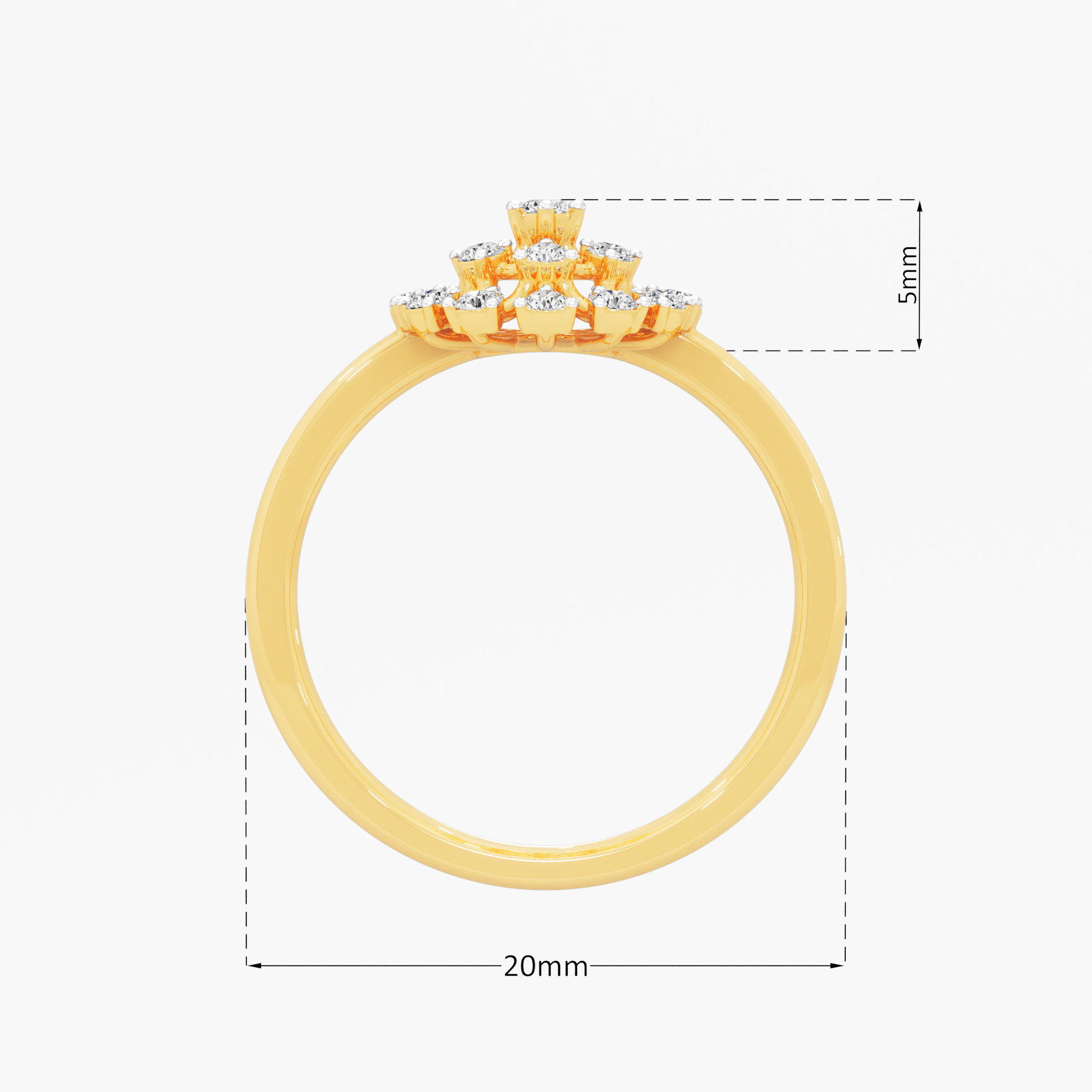 Celestial Burst Diamond Ring in 9KT Yellow Gold (Diamond Quality: EF-VVS VS)