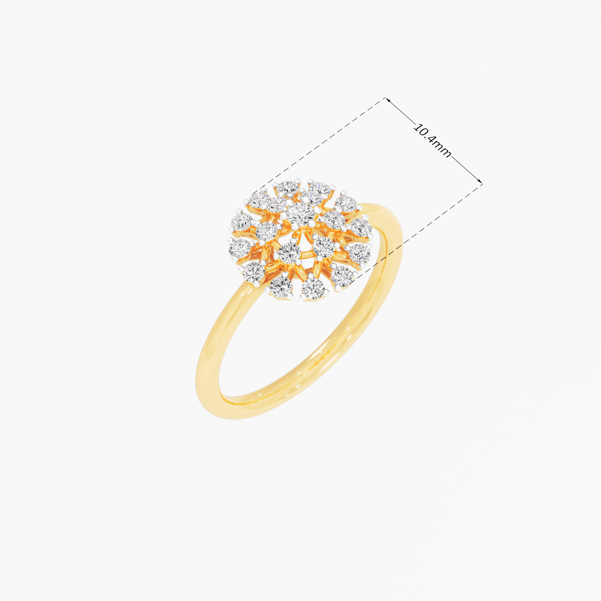 Celestial Burst Diamond Ring in 9KT Yellow Gold (Diamond Quality: EF-VVS VS)