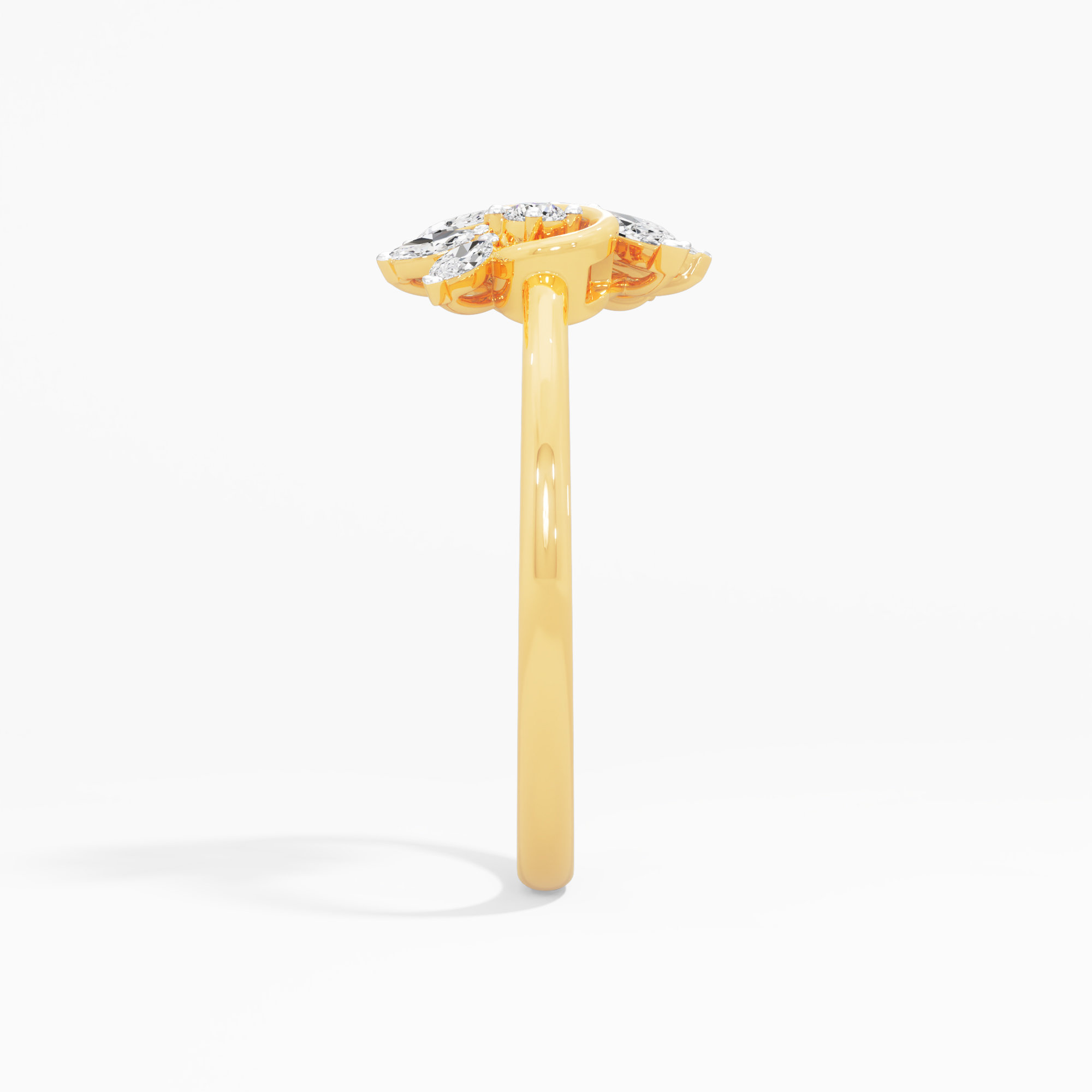 Infinity Petal Diamond Ring in 9KT Yellow Gold (Diamond Quality: FG-VVS VS)