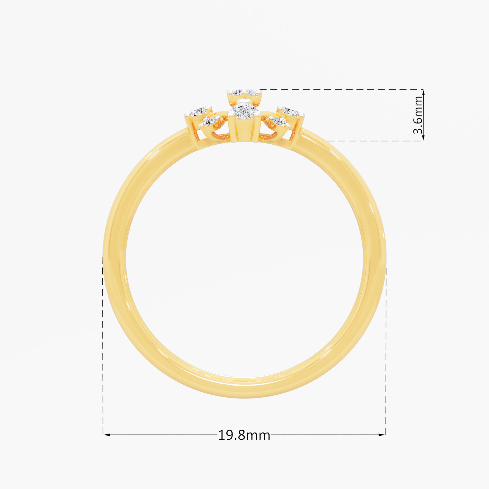 Compass Pear Diamond Ring in 9KT Yellow Gold (Diamond Quality: FG-VVS VS)