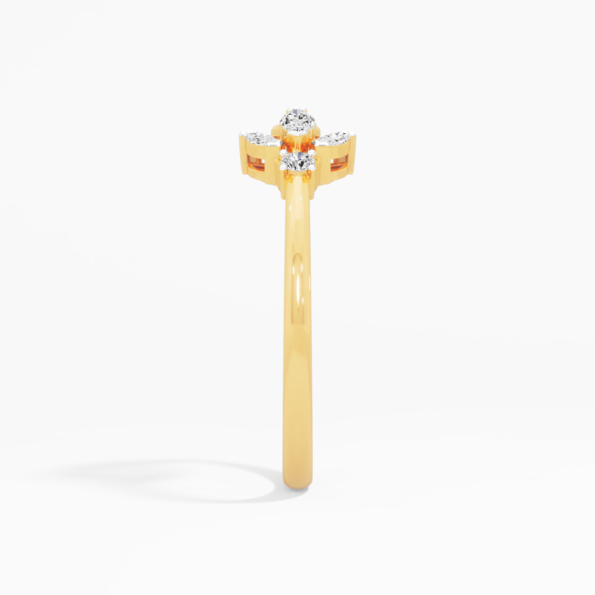 Dewdrop Knot Diamond Ring in 9KT Yellow Gold (Diamond Quality: FG-VVS VS)