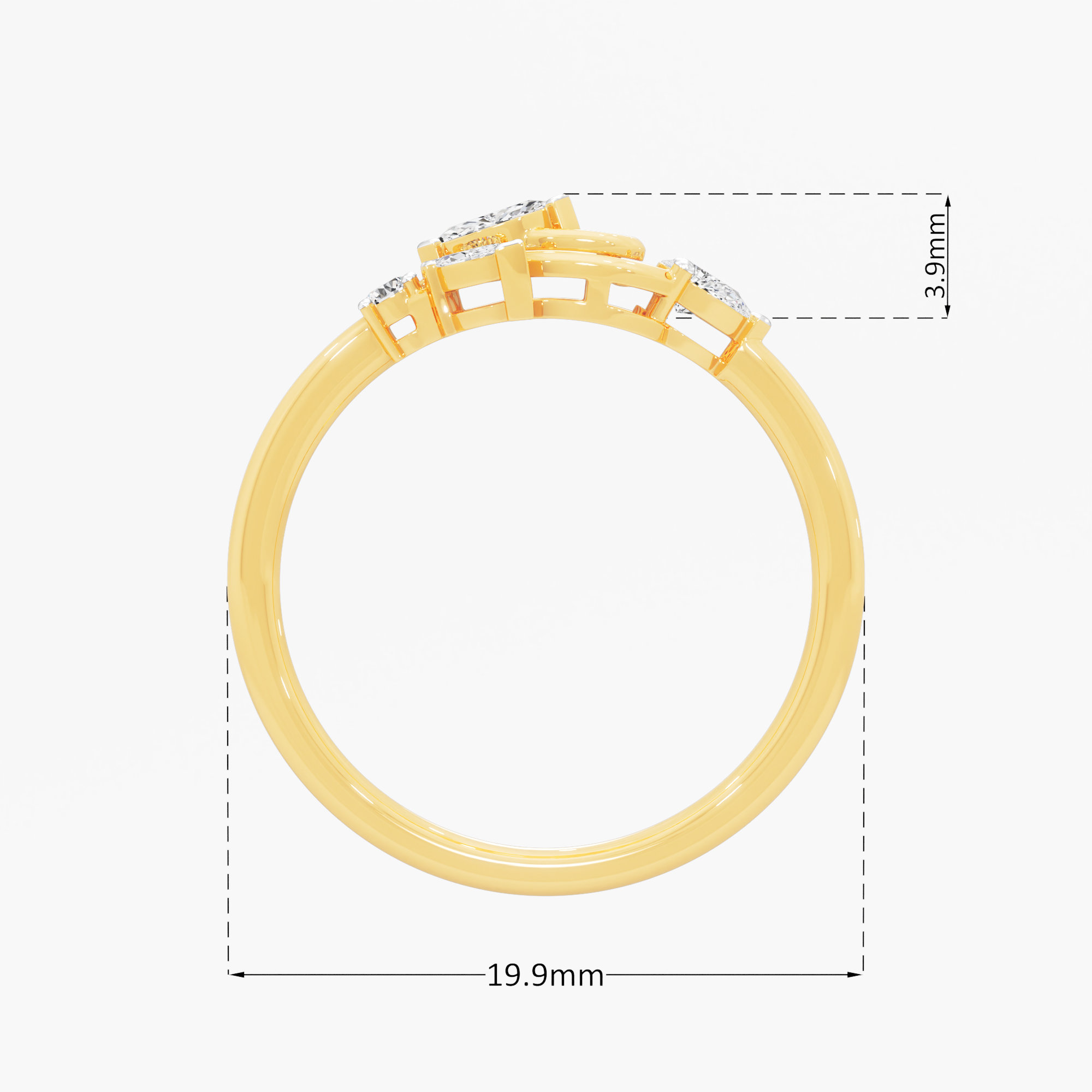 Dewdrop Knot Diamond Ring in 9KT Yellow Gold (Diamond Quality: FG-VVS VS)