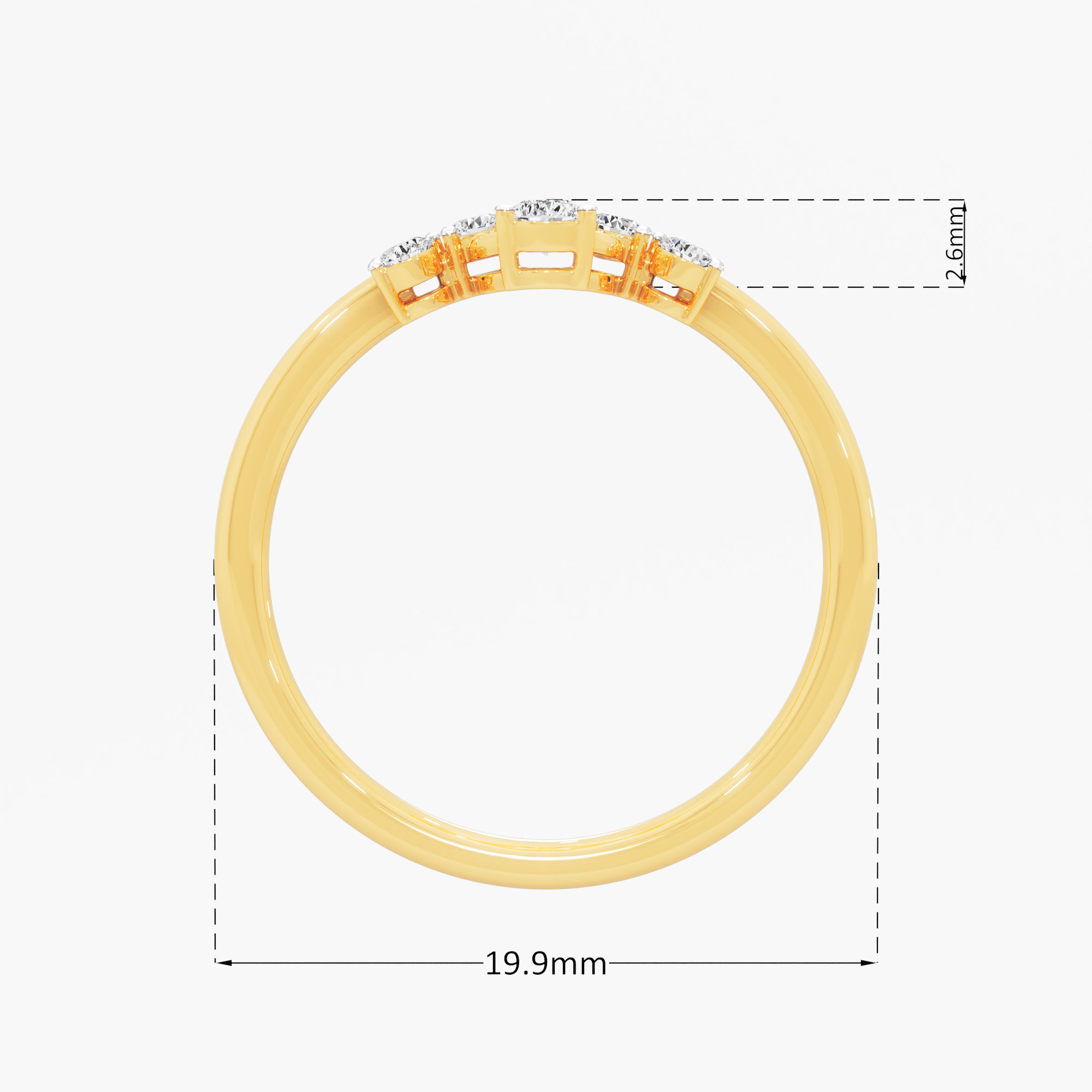 Oval Orbit Diamond Ring in 9KT Yellow Gold (Diamond Quality: FG-VVS VS)