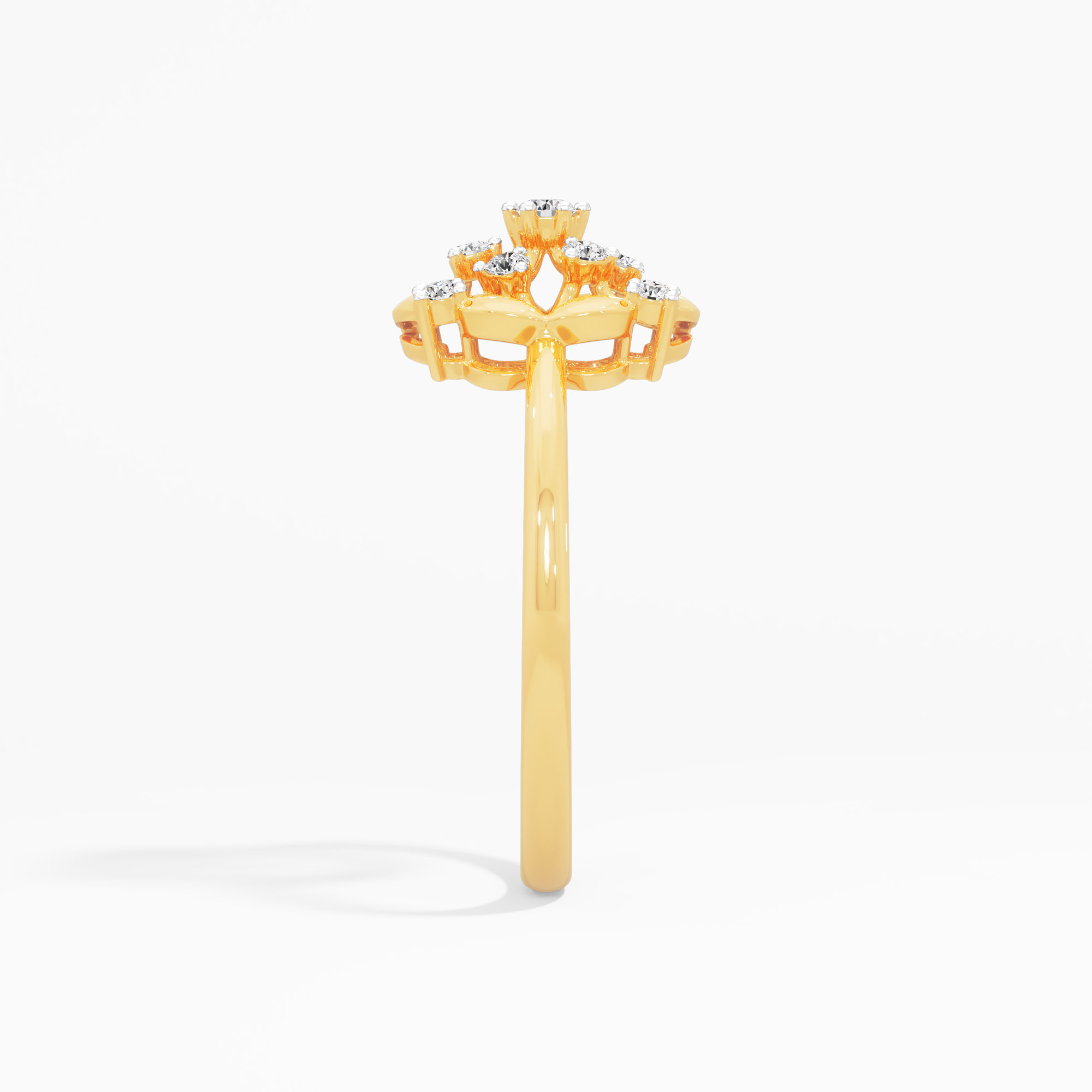 Blossom Web Diamond Ring in 9KT Yellow Gold (Diamond Quality: FG-VVS VS)