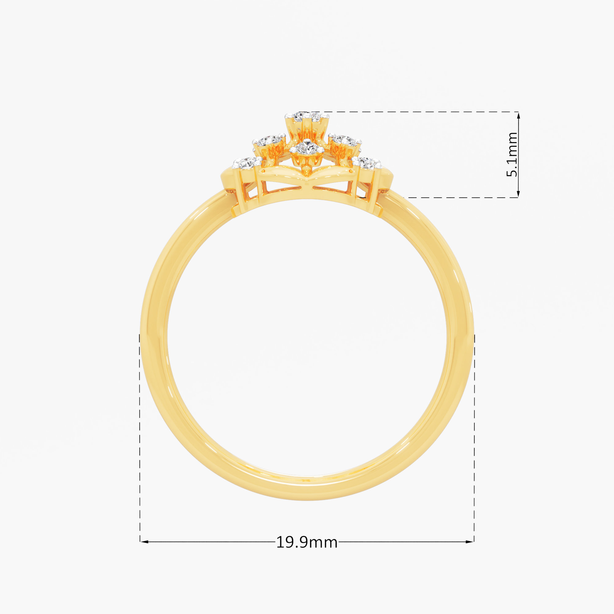 Blossom Web Diamond Ring in 9KT Yellow Gold (Diamond Quality: FG-VVS VS)