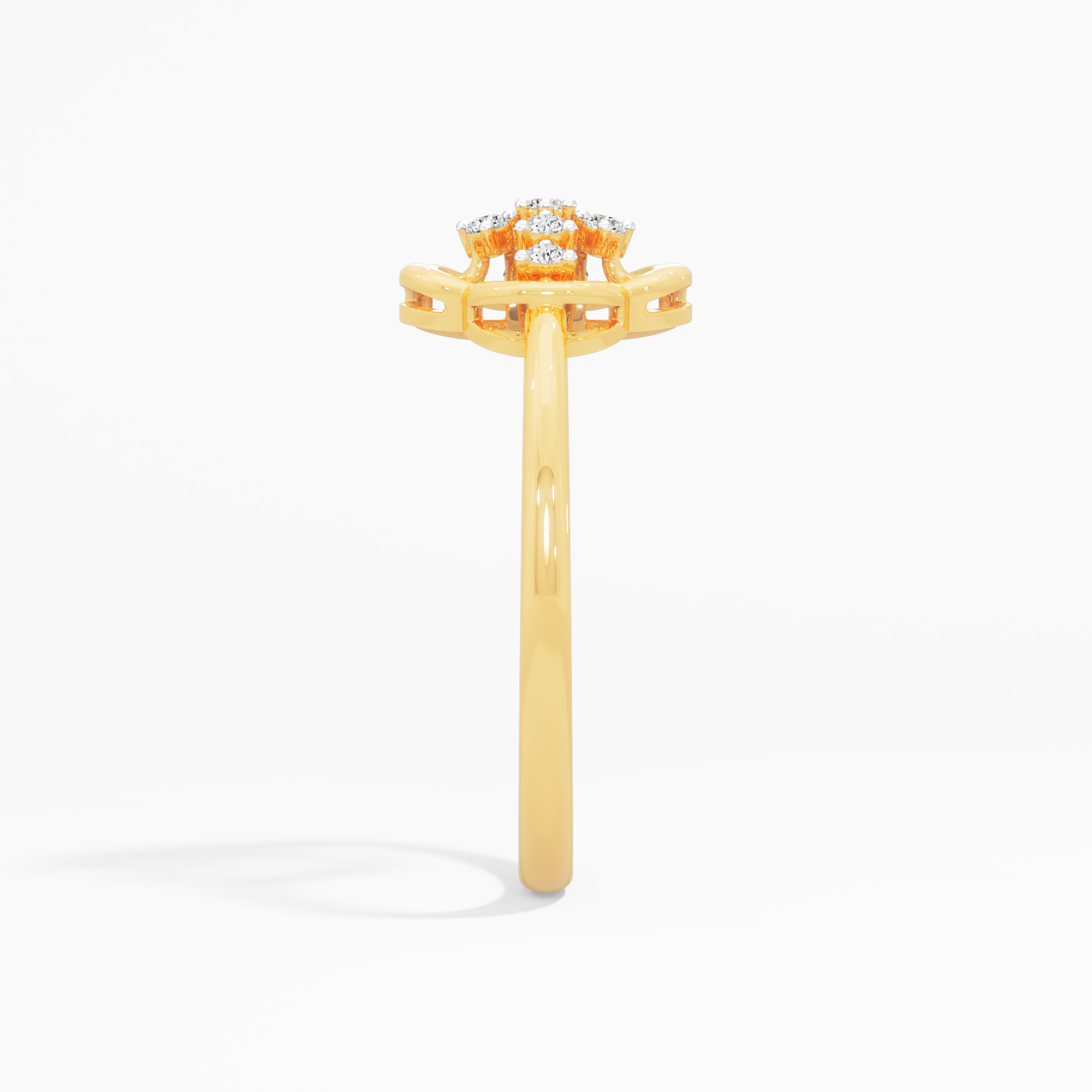Cloud Frame Diamond Ring in 9KT Yellow Gold (Diamond Quality: FG-VVS VS)