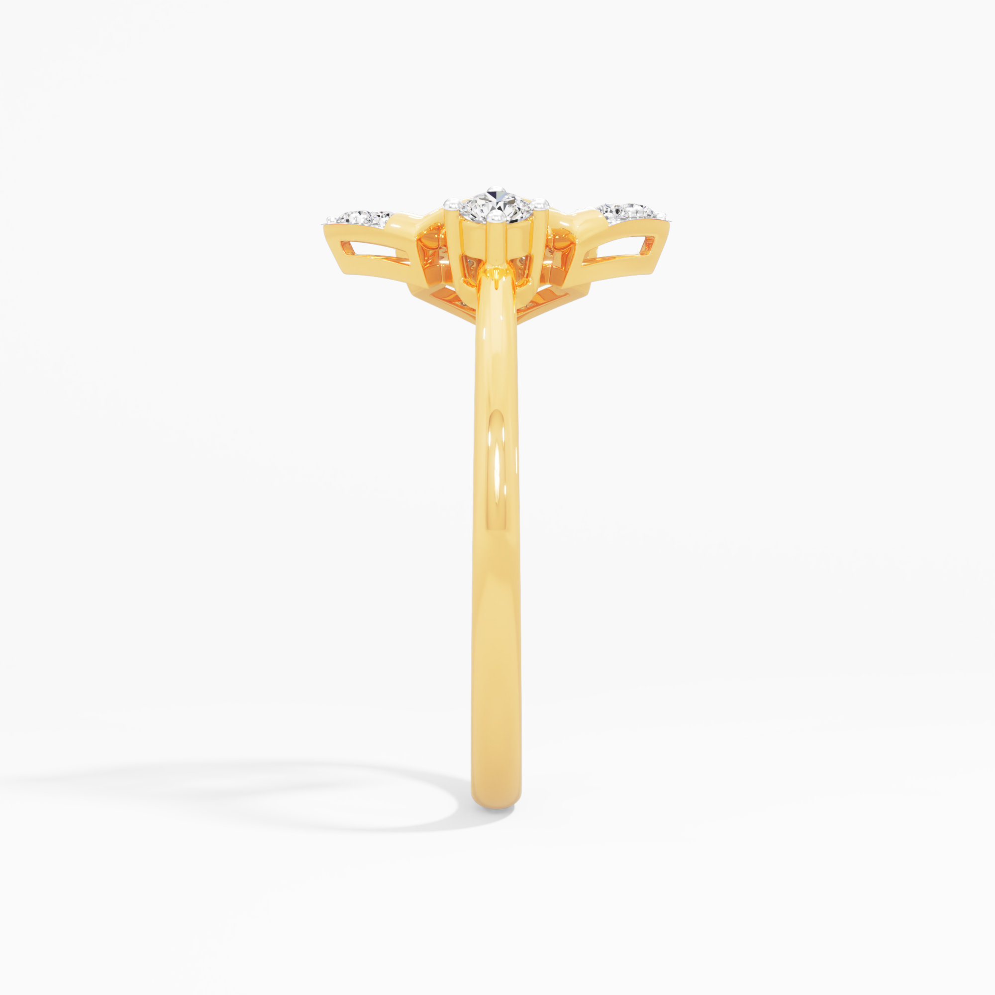 Lattice Sparkle Diamond Ring in 9KT Yellow Gold (Diamond Quality: FG-VVS VS)