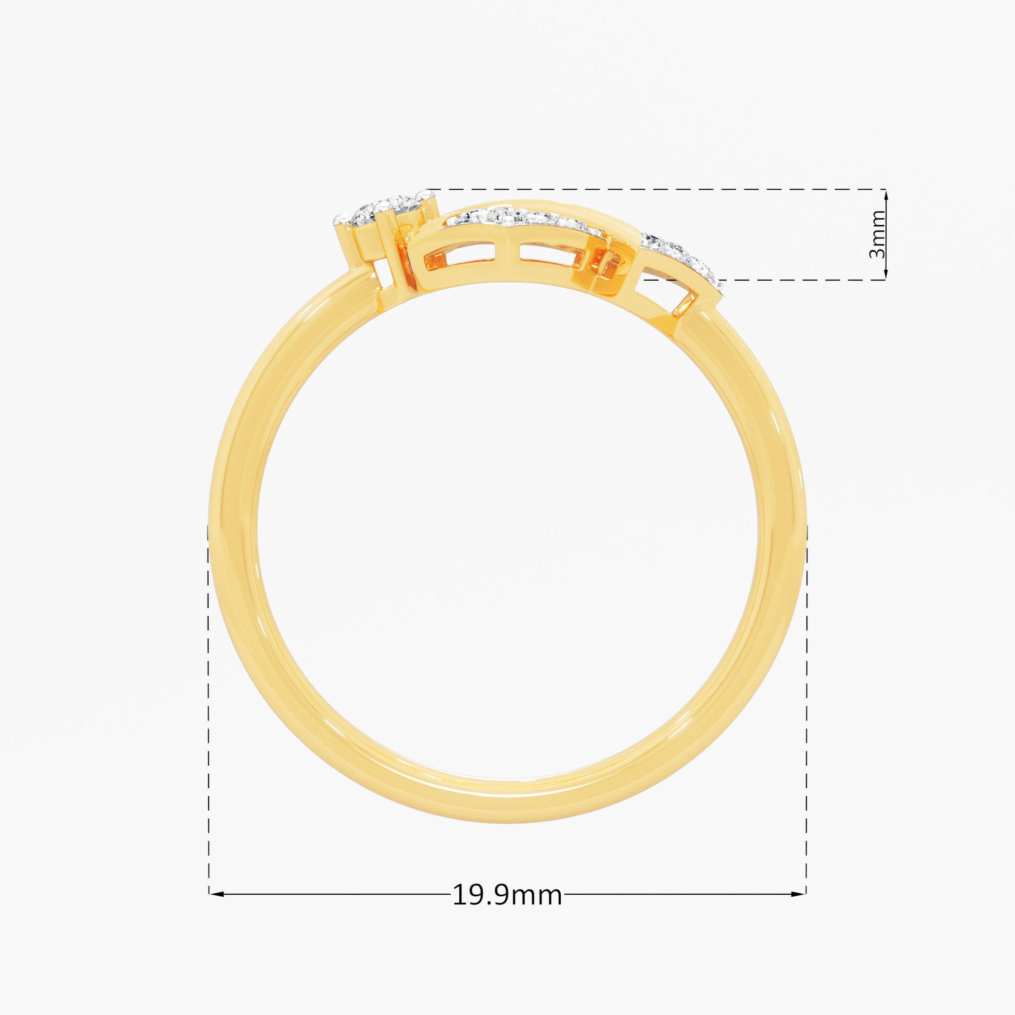 Lattice Sparkle Diamond Ring in 9KT Yellow Gold (Diamond Quality: FG-VVS VS)
