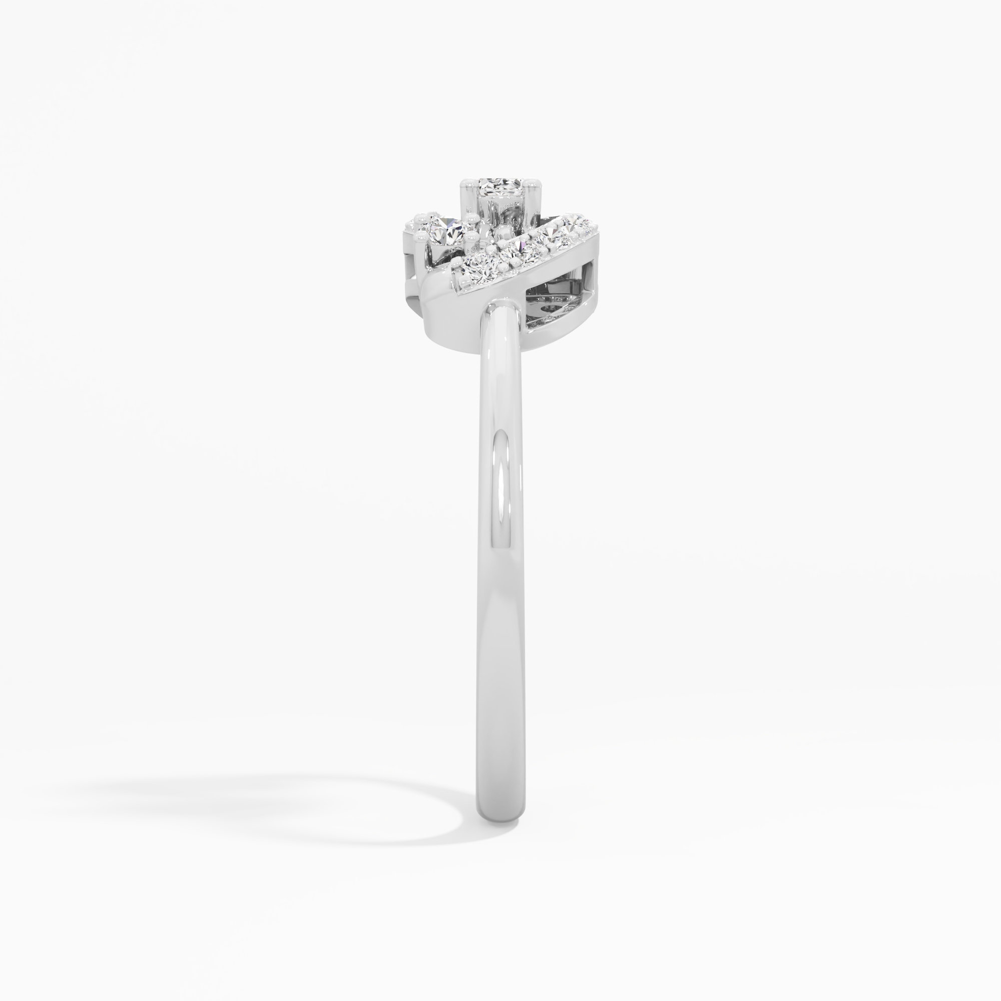 Paisley Swirl Diamond Ring in 9KT White Gold (Diamond Quality: FG-VVS VS)