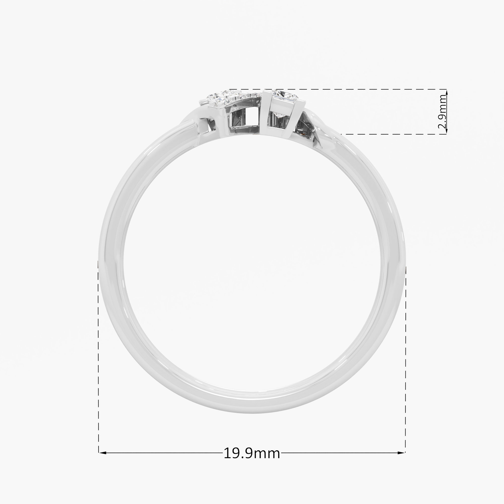 Angled Grid Diamond Ring in 9KT White Gold (Diamond Quality: FG-VVS VS)
