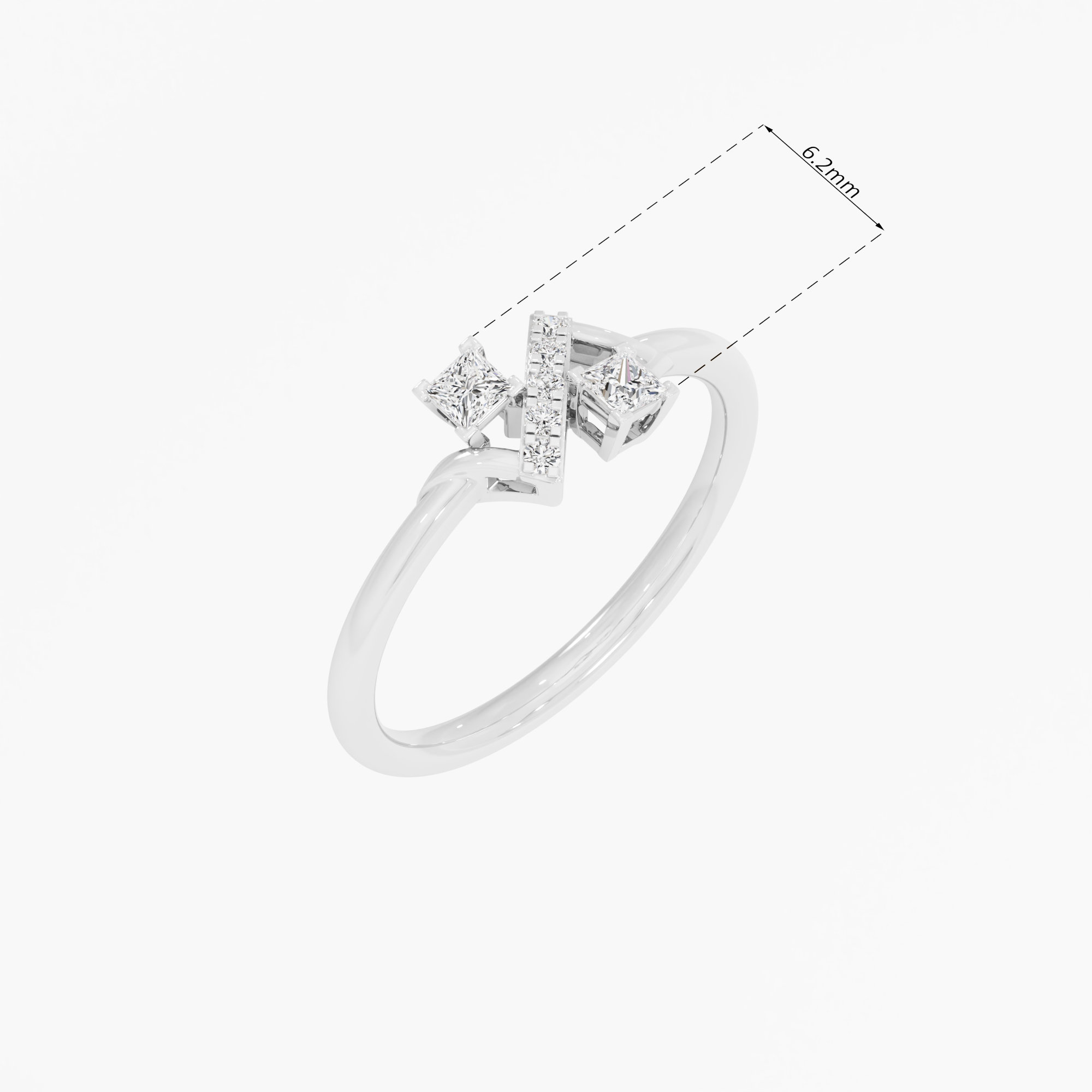 Angled Grid Diamond Ring in 9KT White Gold (Diamond Quality: FG-VVS VS)