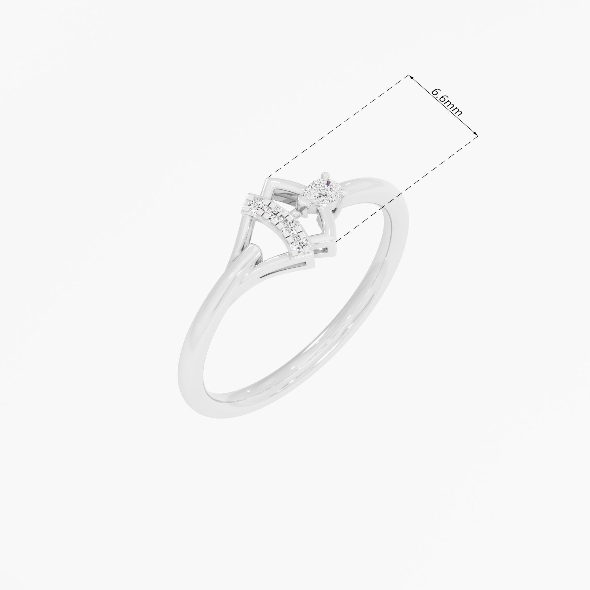 Arrowhead Point Diamond Ring in 9KT White Gold (Diamond Quality: FG-VVS VS)