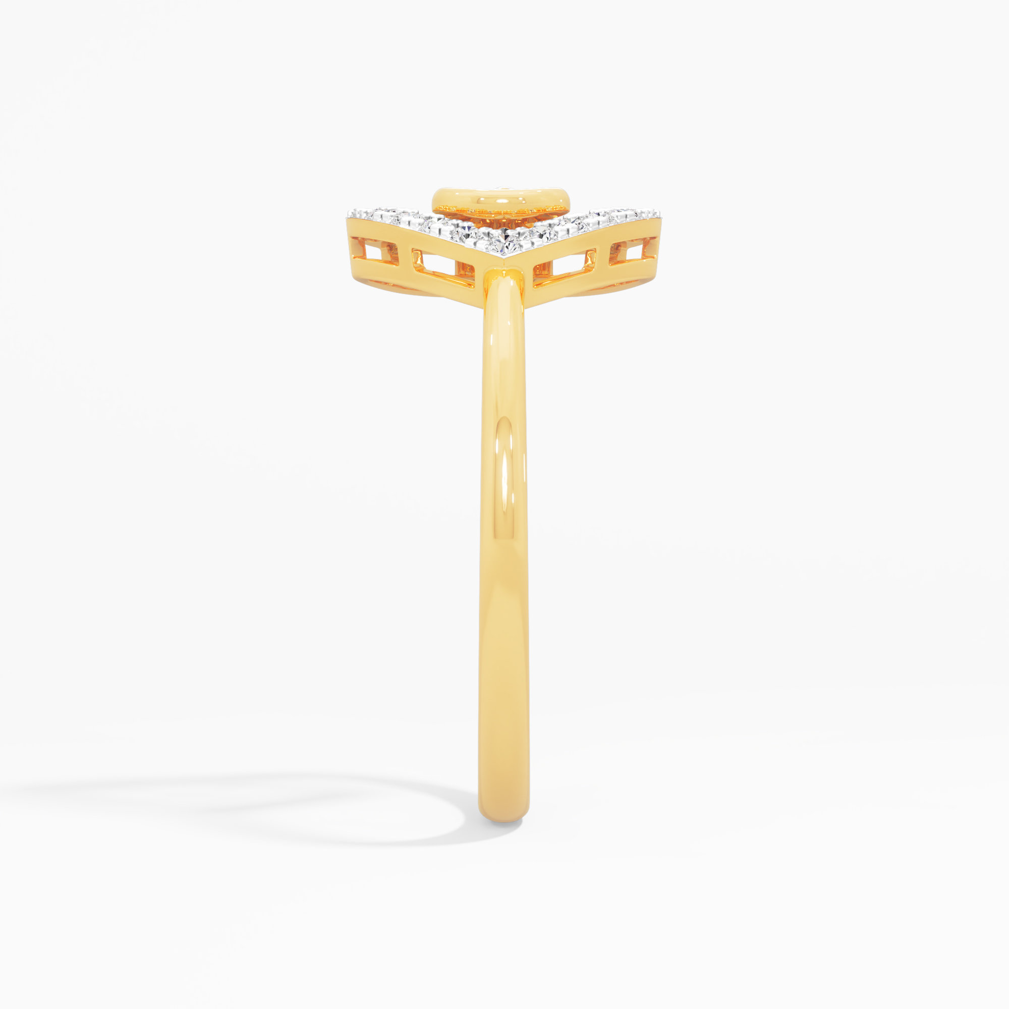 Heartbeat Circle Diamond Ring in 9KT Yellow Gold (Diamond Quality: FG-VVS VS)