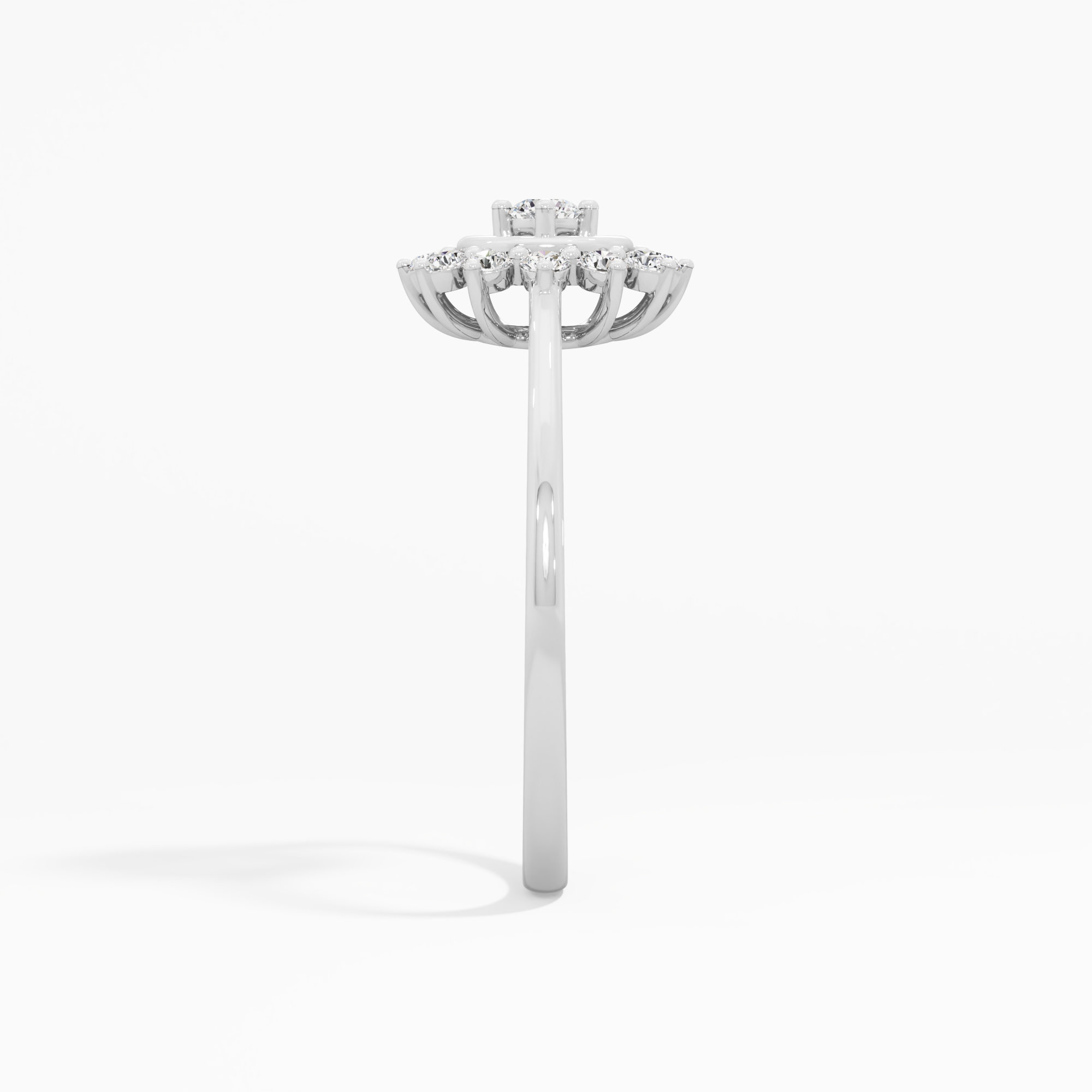 Sunburst Halo Diamond Ring in 9KT White Gold (Diamond Quality: FG-VVS VS)