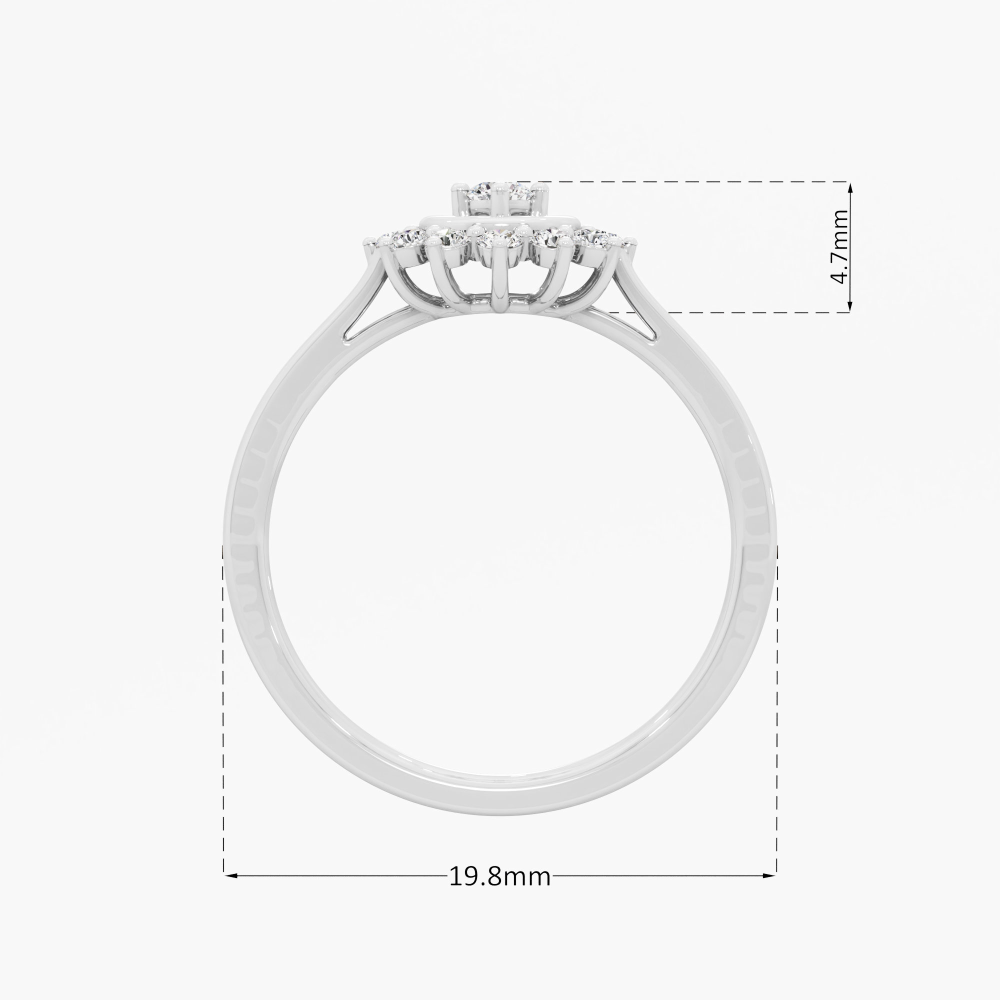 Sunburst Halo Diamond Ring in 9KT White Gold (Diamond Quality: FG-VVS VS)