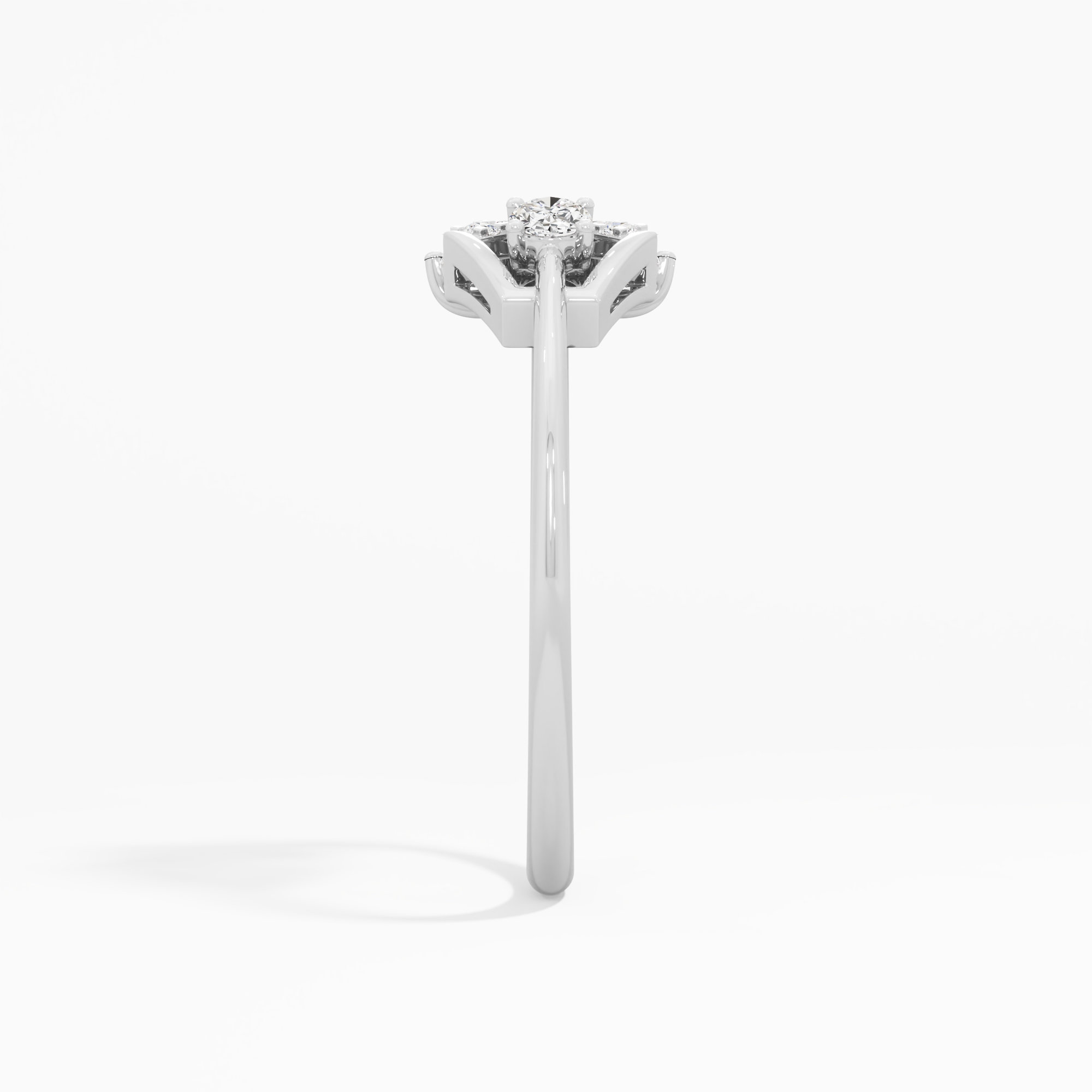 Flourish Cluster Diamond Ring in 9KT White Gold (Diamond Quality: FG-VVS VS)