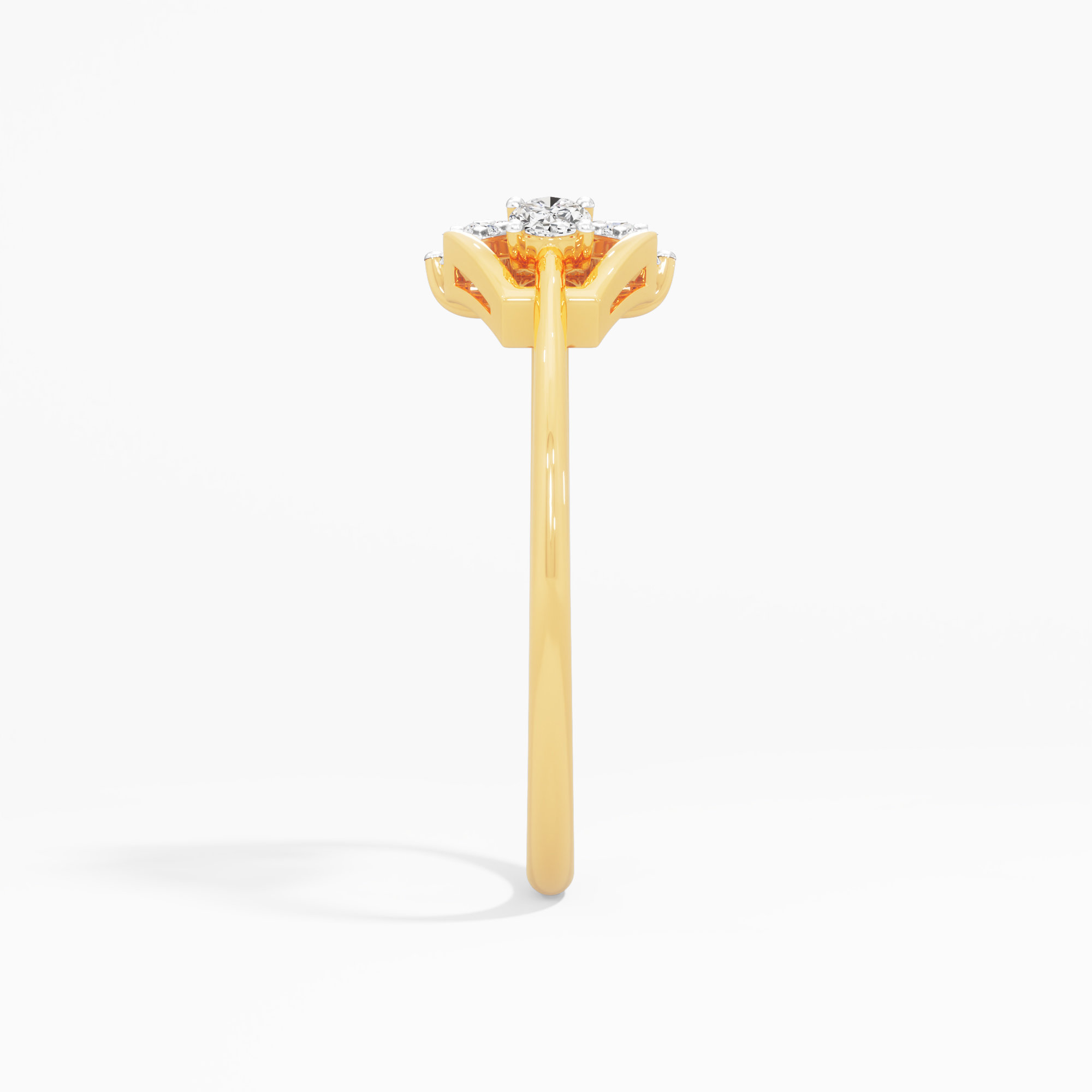 Flourish Cluster Diamond Ring in 9KT Yellow Gold (Diamond Quality: FG-VVS VS)