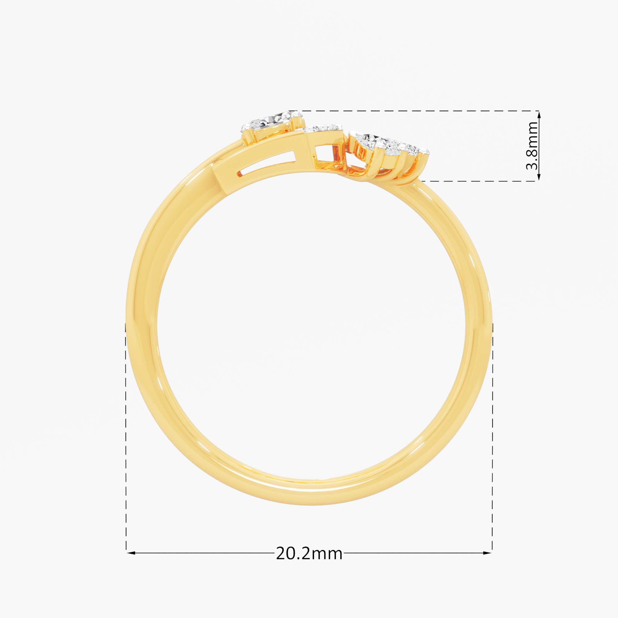 Flourish Cluster Diamond Ring in 9KT Yellow Gold (Diamond Quality: FG-VVS VS)