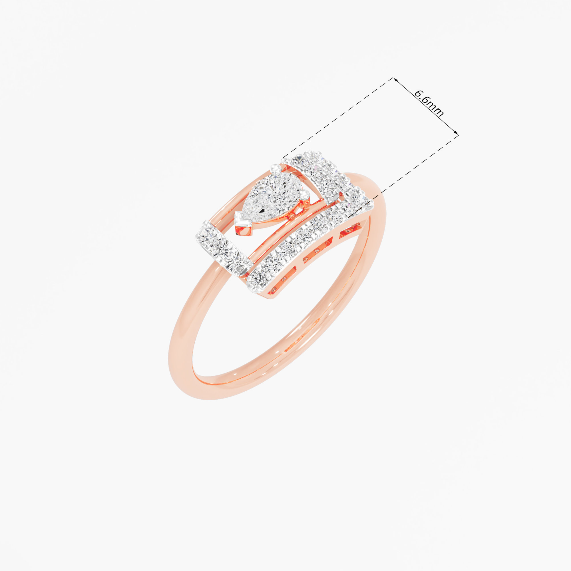 Halo Frame Diamond Ring in 9KT Rose Gold (Diamond Quality: FG-VVS VS)