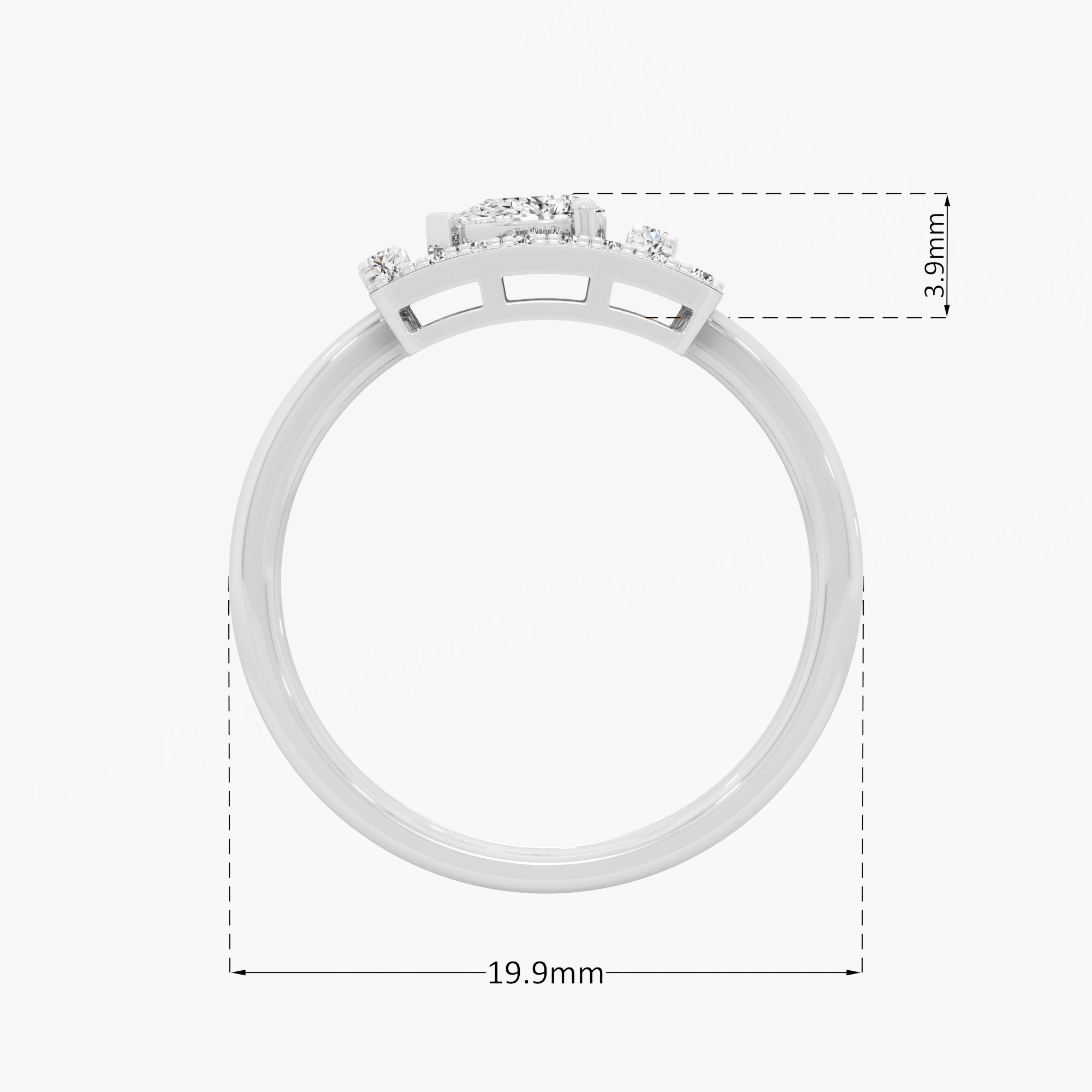 Halo Frame Diamond Ring in 9KT White Gold (Diamond Quality: FG-VVS VS)