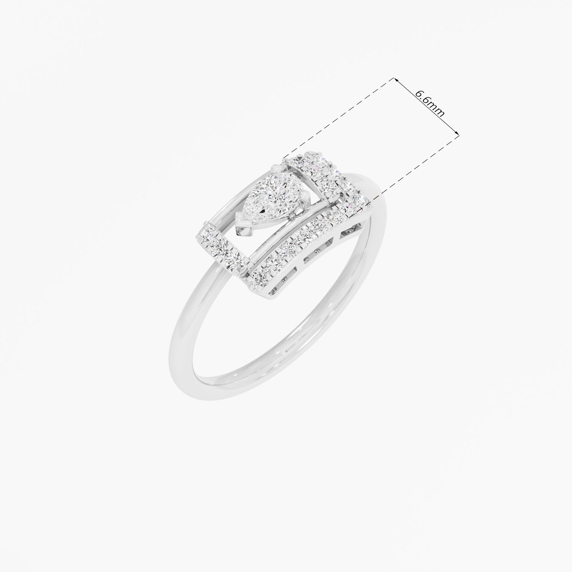 Halo Frame Diamond Ring in 9KT White Gold (Diamond Quality: FG-VVS VS)