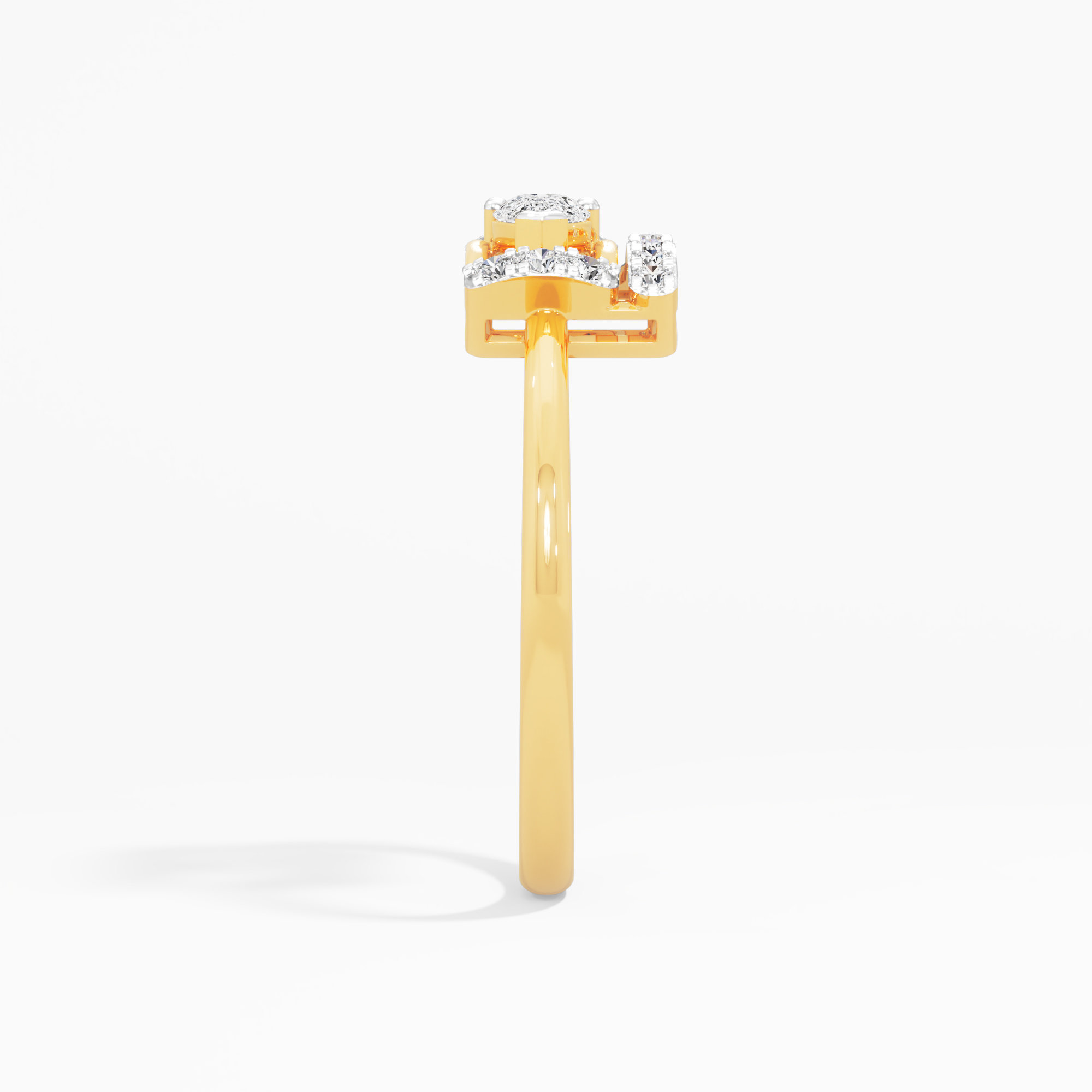 Halo Frame Diamond Ring in 9KT Yellow Gold (Diamond Quality: EF-VVS)