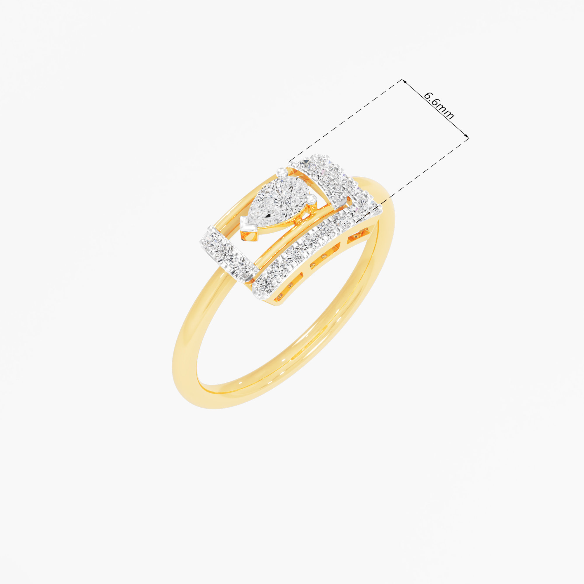 Halo Frame Diamond Ring in 9KT Yellow Gold (Diamond Quality: EF-VVS)