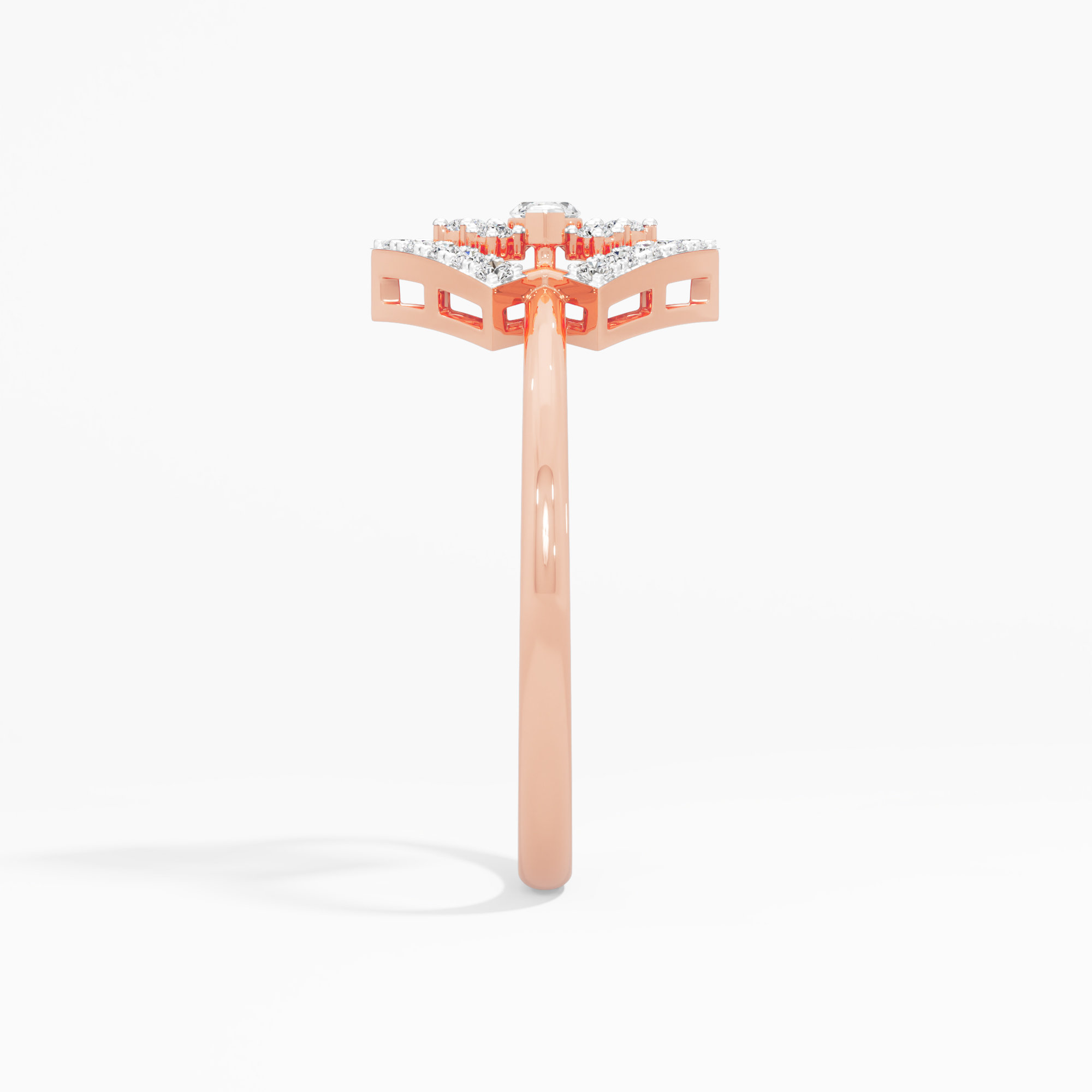 Frost Kite Diamond Ring in 9KT Rose Gold (Diamond Quality: FG-VVS VS)