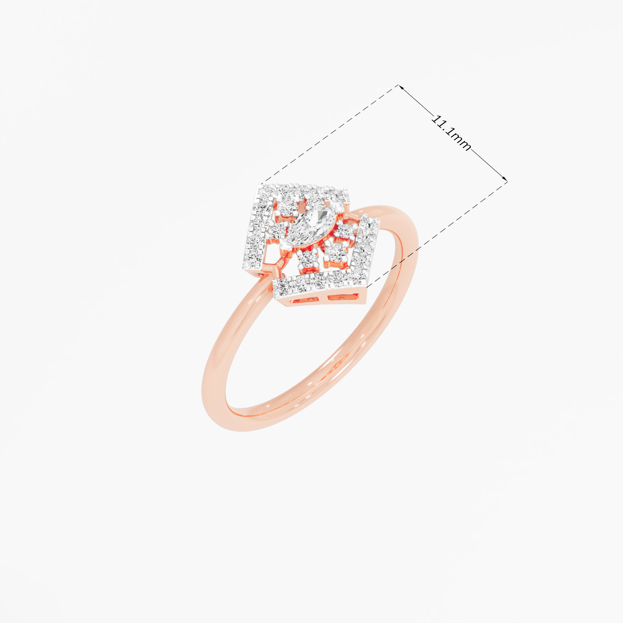 Frost Kite Diamond Ring in 9KT Rose Gold (Diamond Quality: FG-VVS VS)