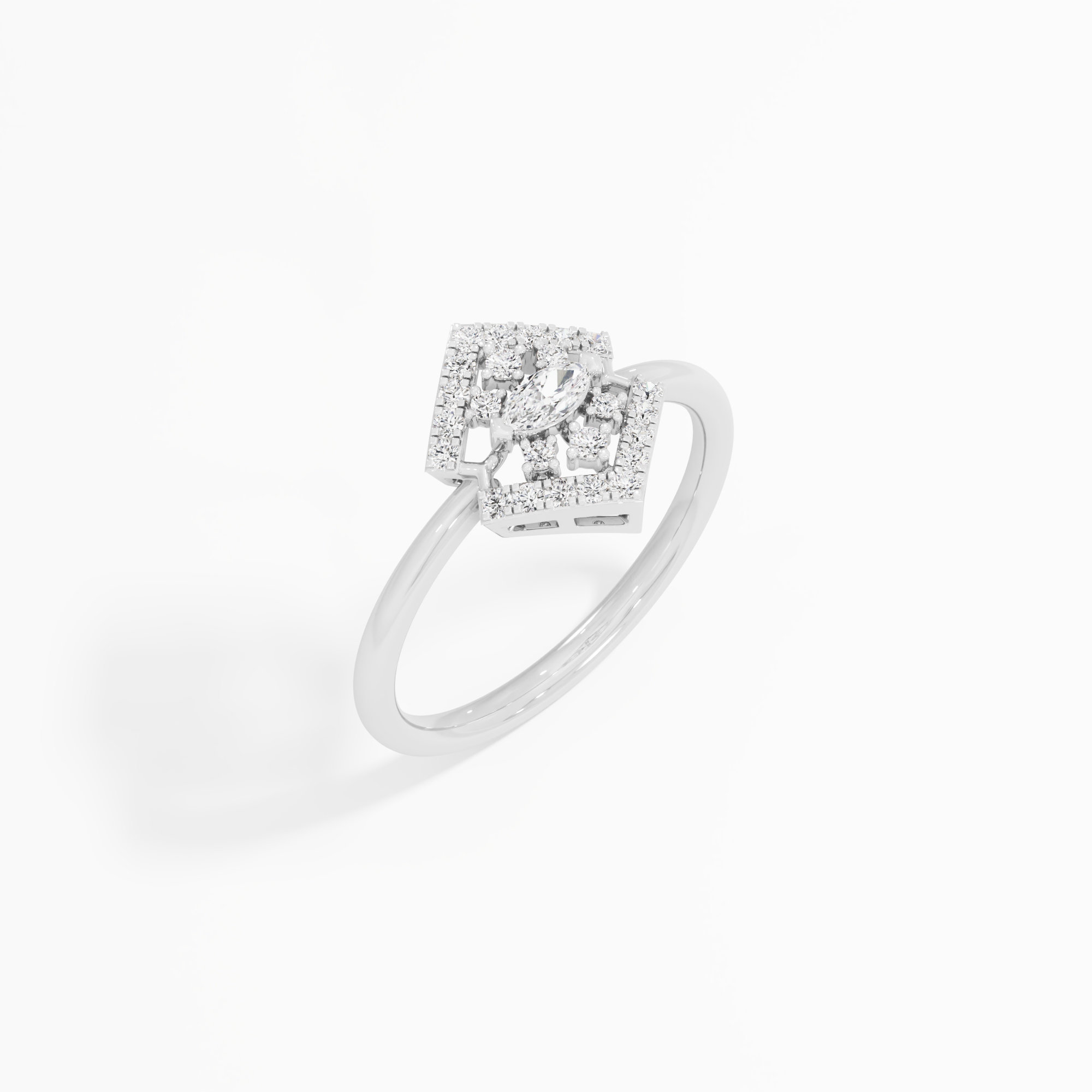 Frost Kite Diamond Ring in 9KT White Gold (Diamond Quality: FG-VVS VS)