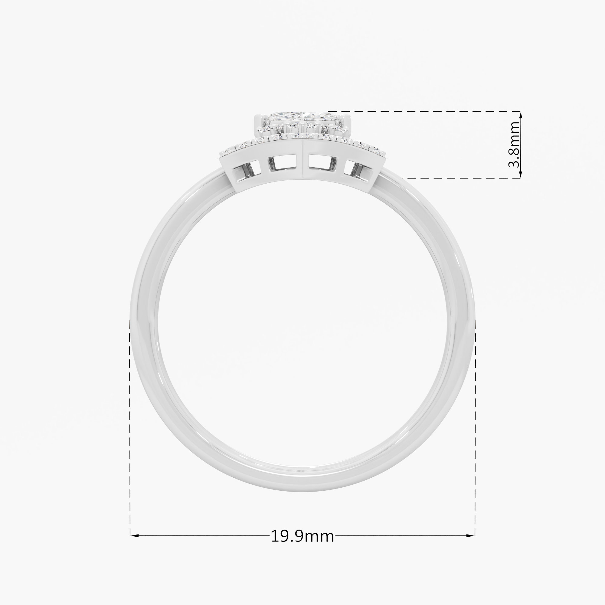 Frost Kite Diamond Ring in 9KT White Gold (Diamond Quality: FG-VVS VS)