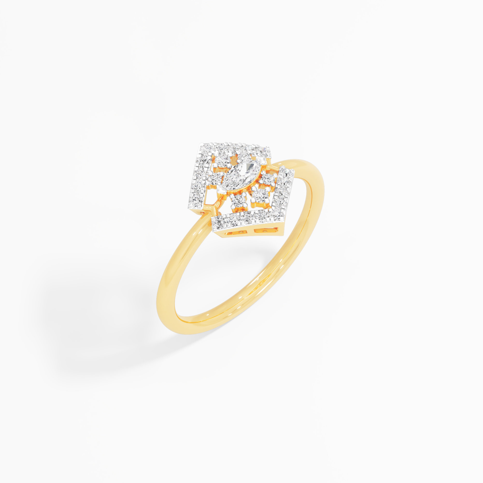 Frost Kite Diamond Ring in 9KT Yellow Gold (Diamond Quality: FG-VVS VS)
