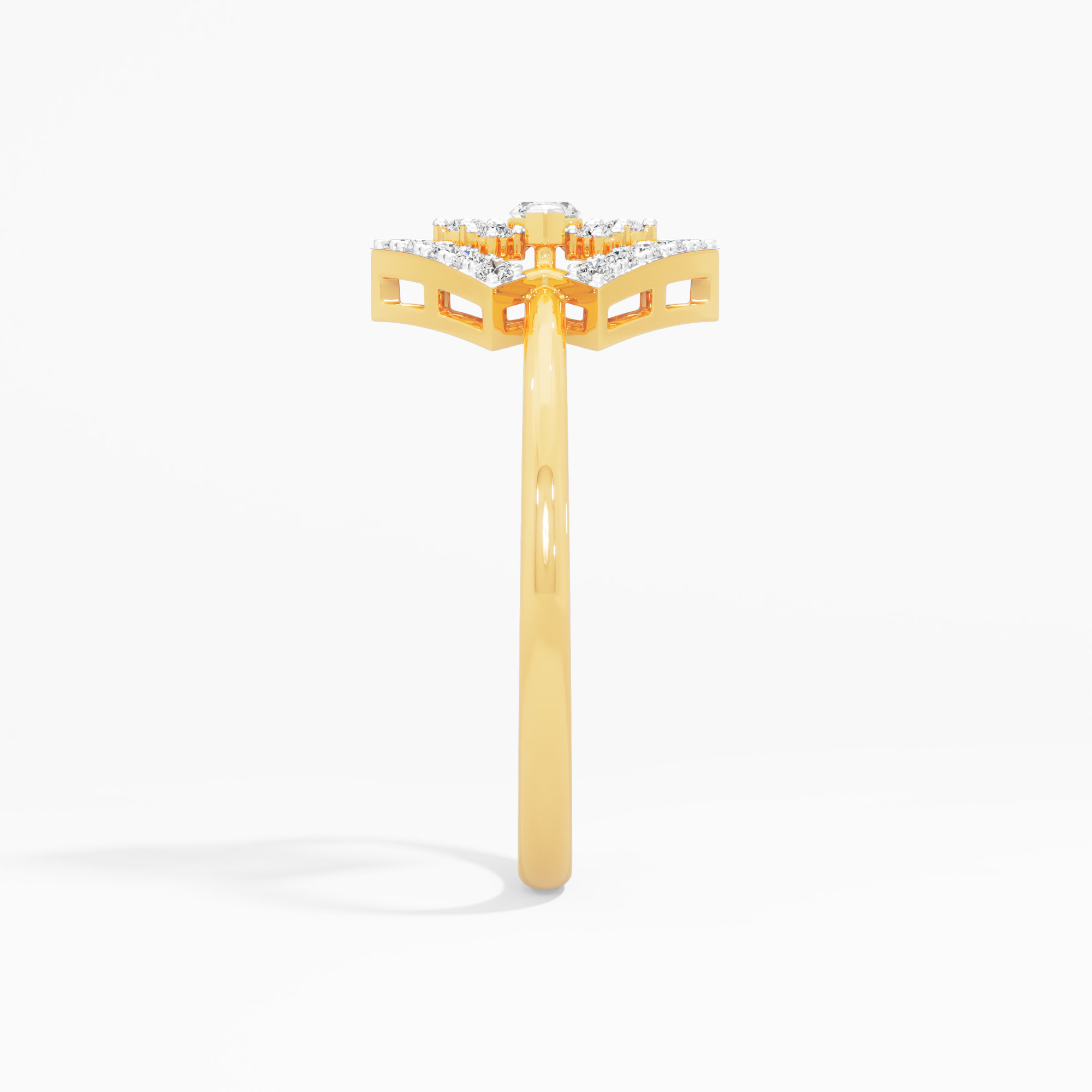 Frost Kite Diamond Ring in 9KT Yellow Gold (Diamond Quality: FG-VVS VS)