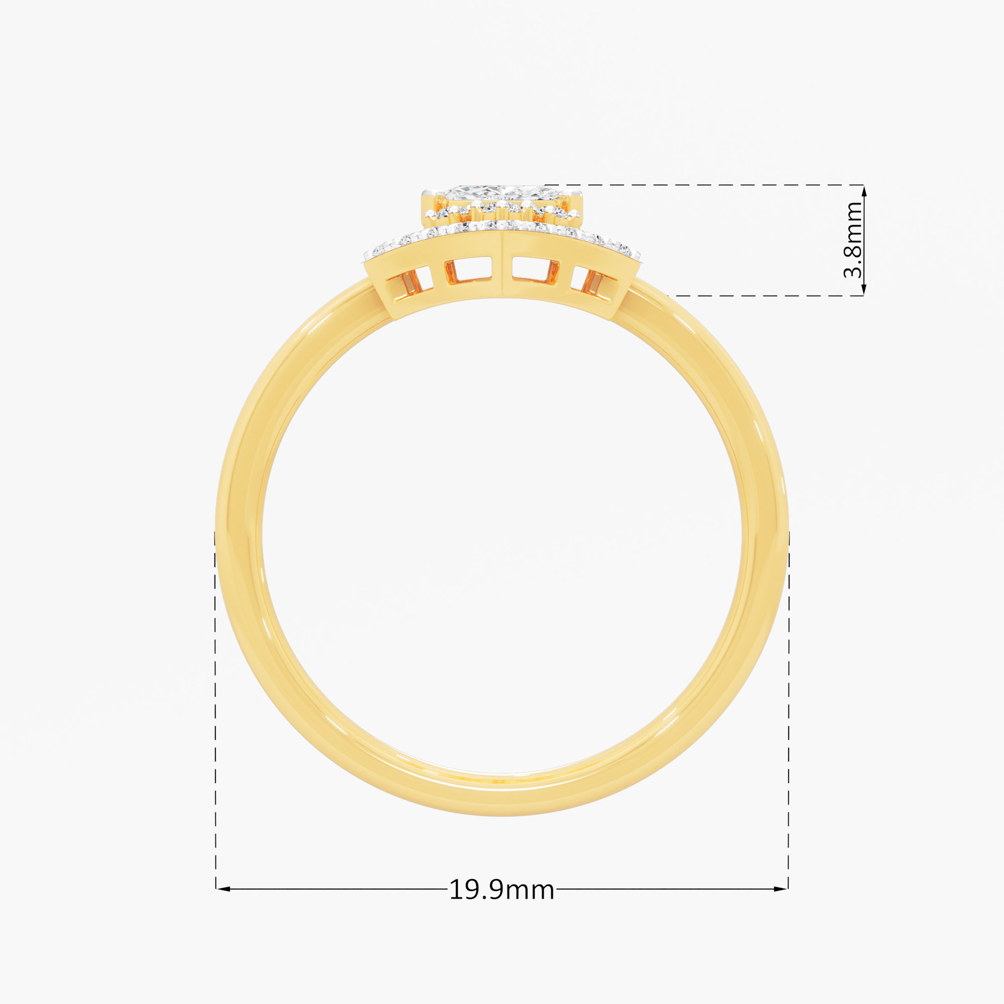 Frost Kite Diamond Ring in 9KT Yellow Gold (Diamond Quality: FG-VVS VS)