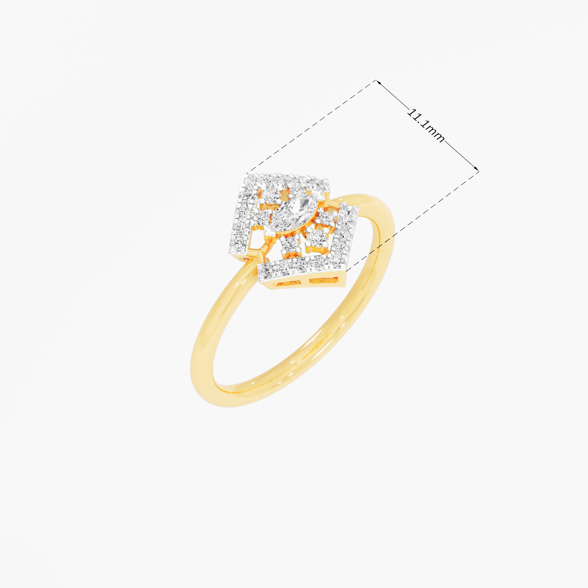 Frost Kite Diamond Ring in 9KT Yellow Gold (Diamond Quality: FG-VVS VS)