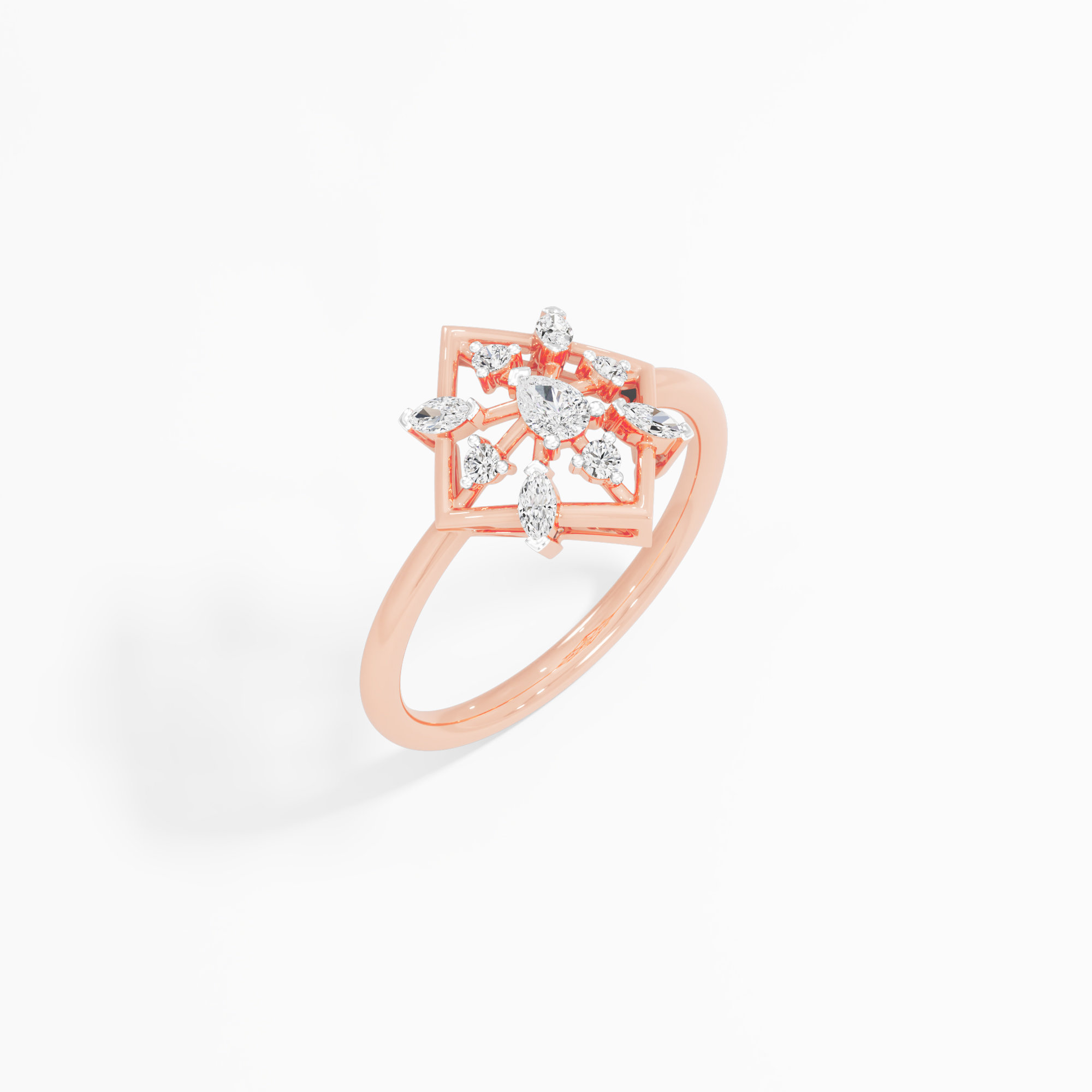 Nova Kite Diamond Ring in 9KT Rose Gold (Diamond Quality: FG-VVS VS)