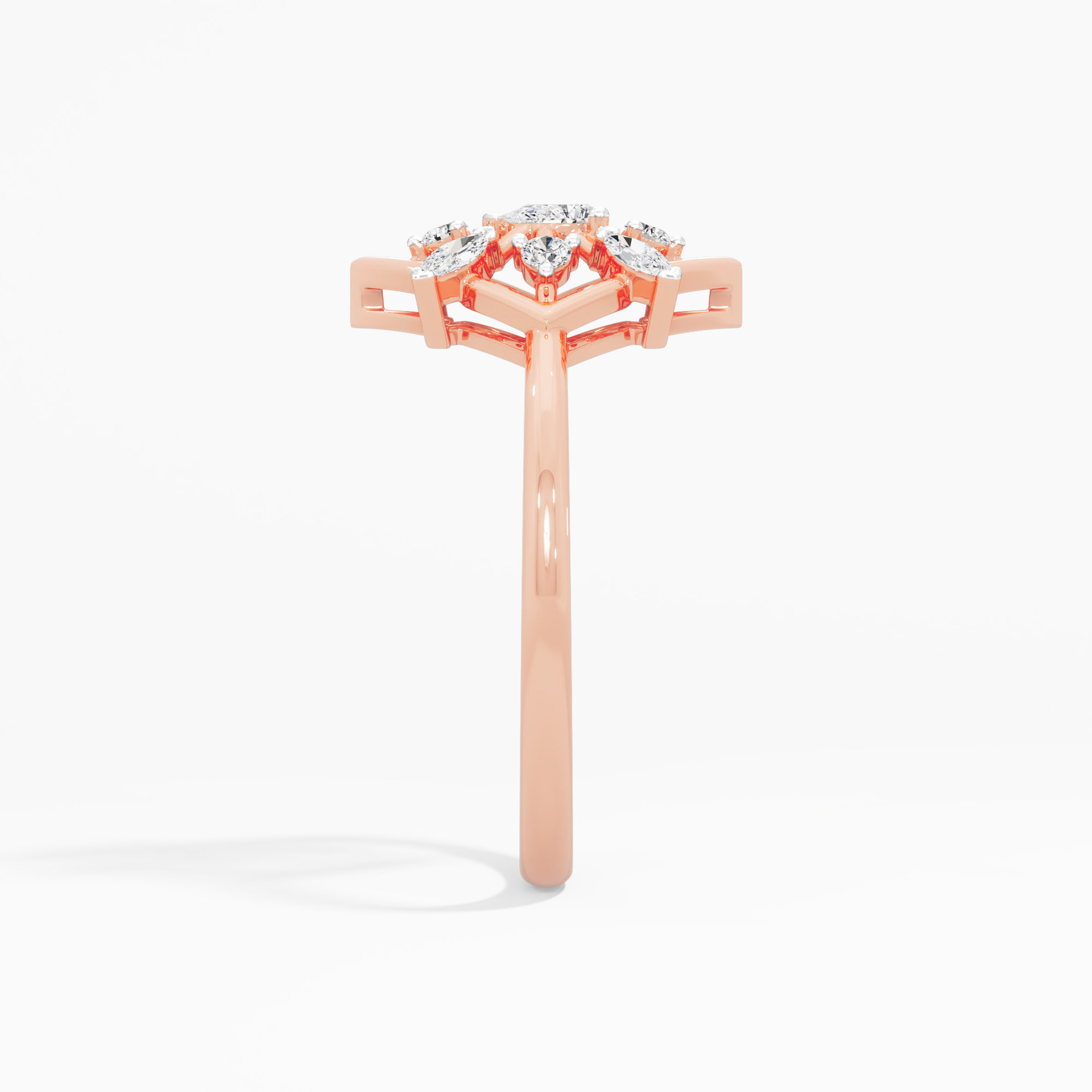 Nova Kite Diamond Ring in 9KT Rose Gold (Diamond Quality: FG-VVS VS)