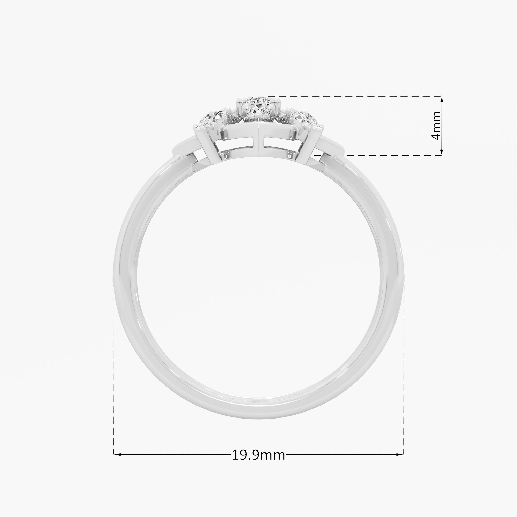 Nova Kite Diamond Ring in 9KT White Gold (Diamond Quality: FG-VVS VS)