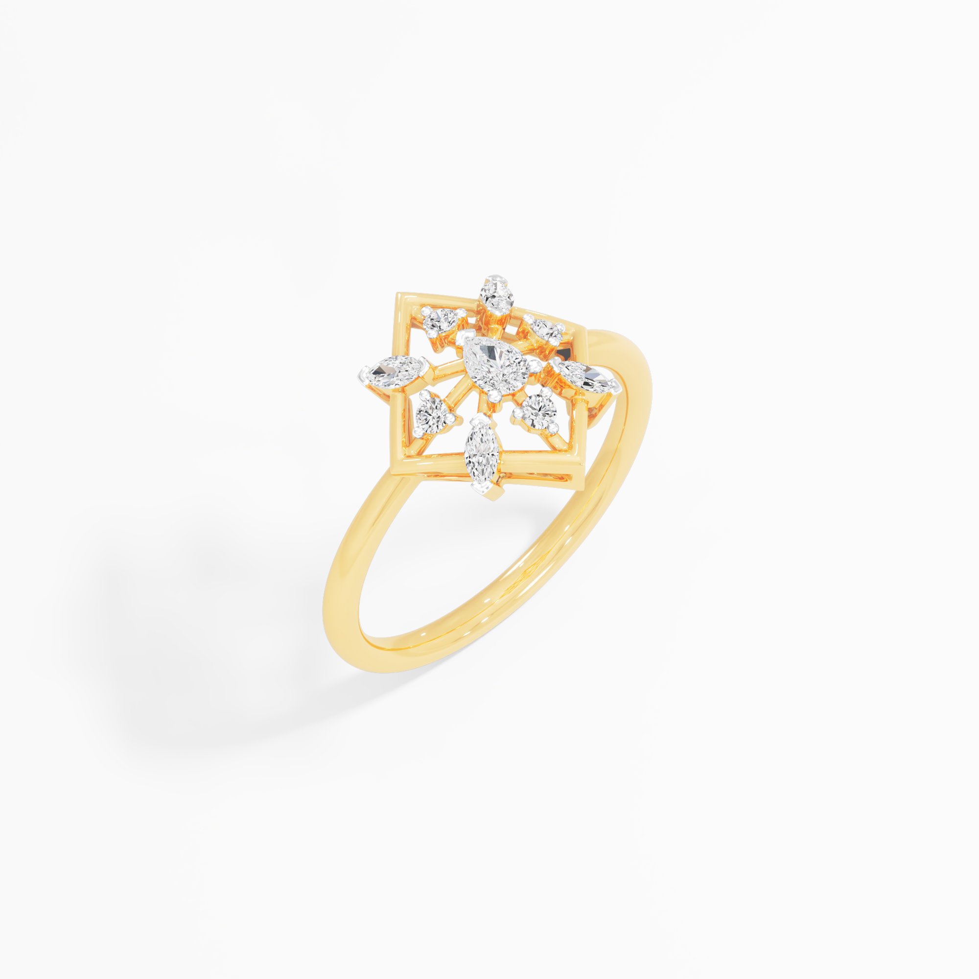 Nova Kite Diamond Ring in 9KT Yellow Gold (Diamond Quality: FG-VVS VS)