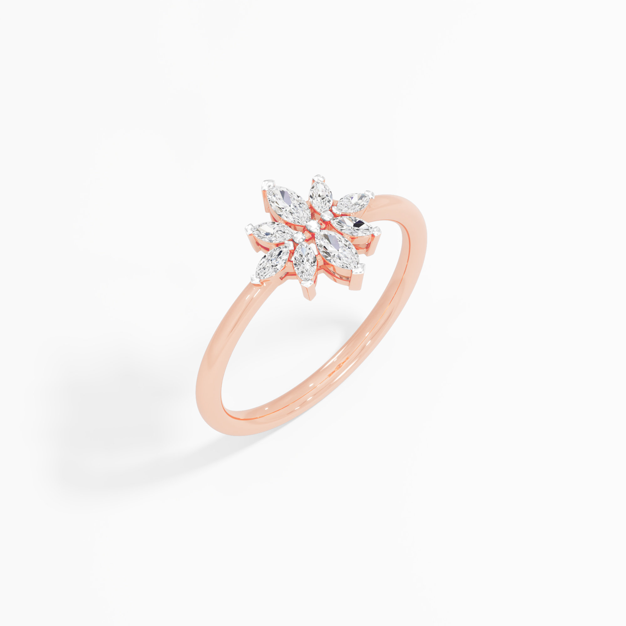 Cobalt Flora Diamond Ring in 9KT Rose Gold (Diamond Quality: FG-VVS VS)