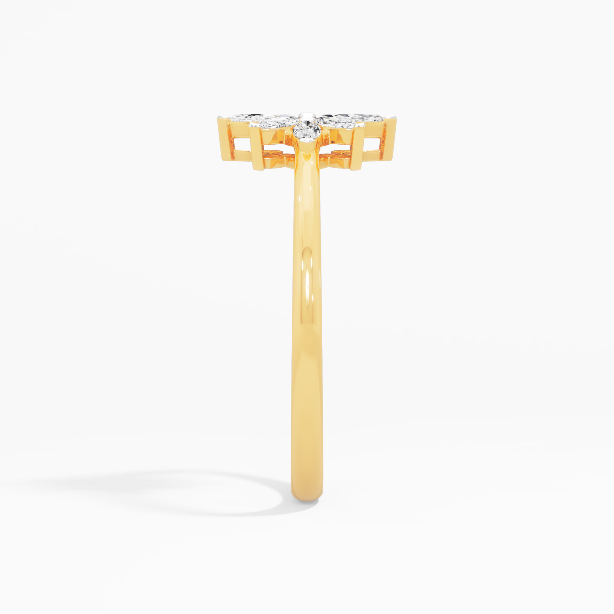 Cobalt Flora Diamond Ring in 9KT Yellow Gold (Diamond Quality: FG-VVS VS)