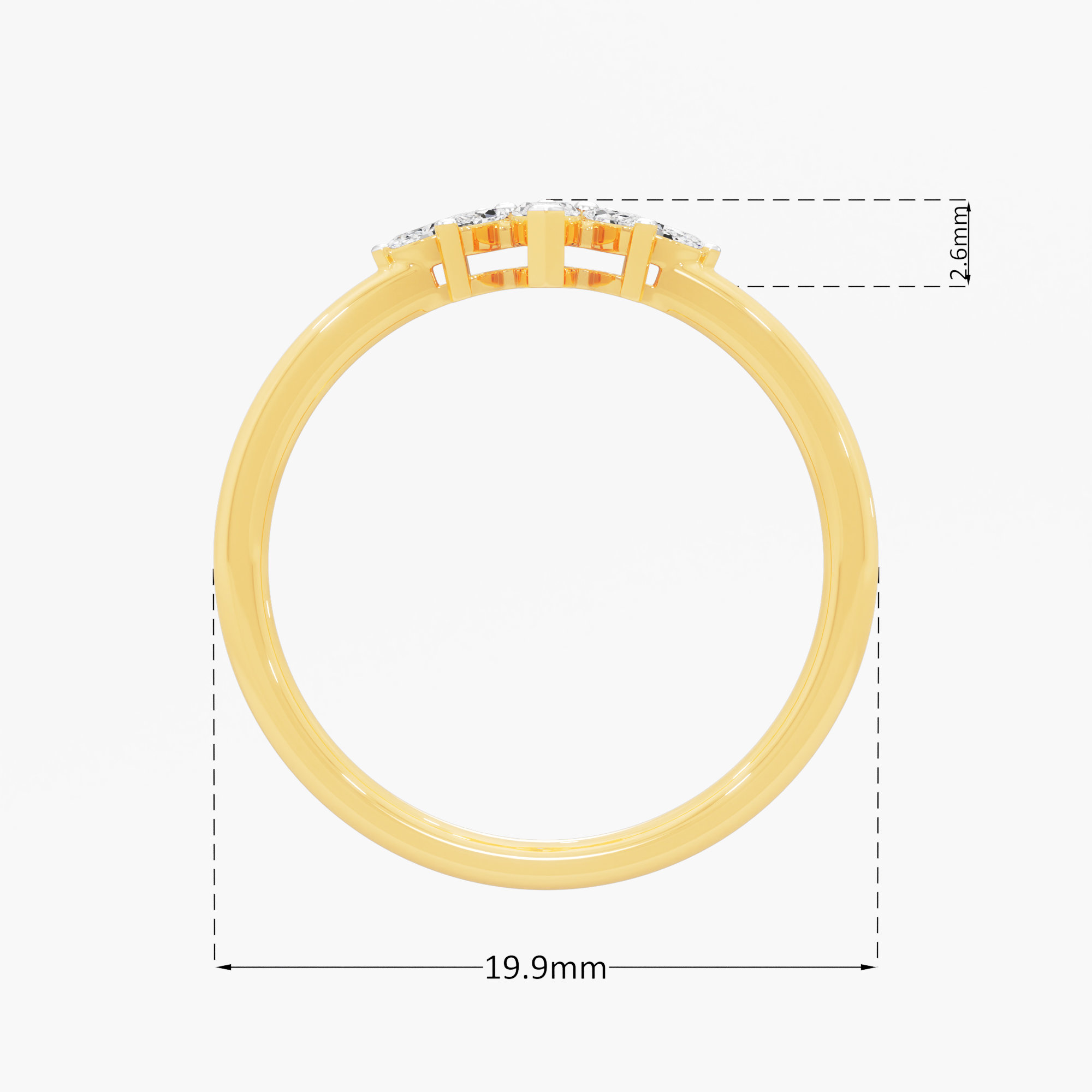Cobalt Flora Diamond Ring in 9KT Yellow Gold (Diamond Quality: FG-VVS VS)