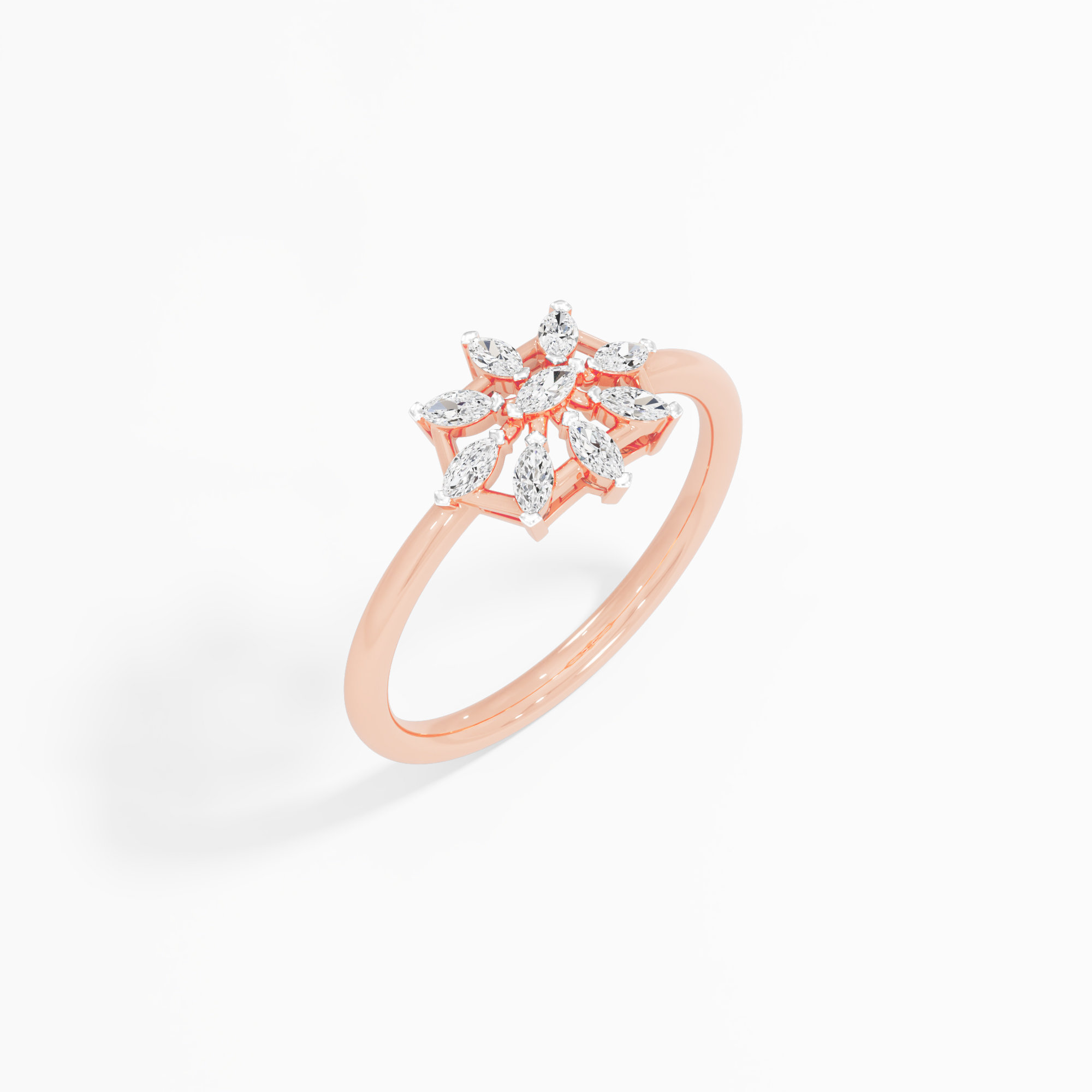 Azure Star Diamond Ring in 9KT Rose Gold (Diamond Quality: FG-VVS VS)